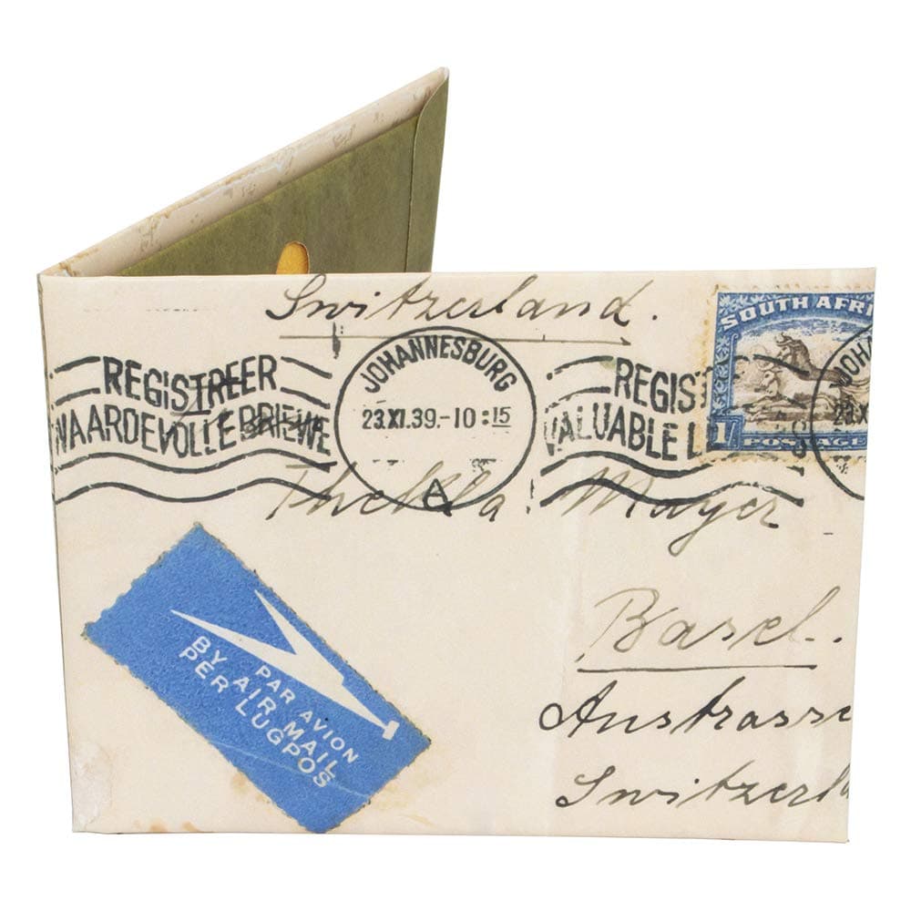 Air Mail Parcel' paper wallet from Moon Wallets. Great gift for voyaging men!