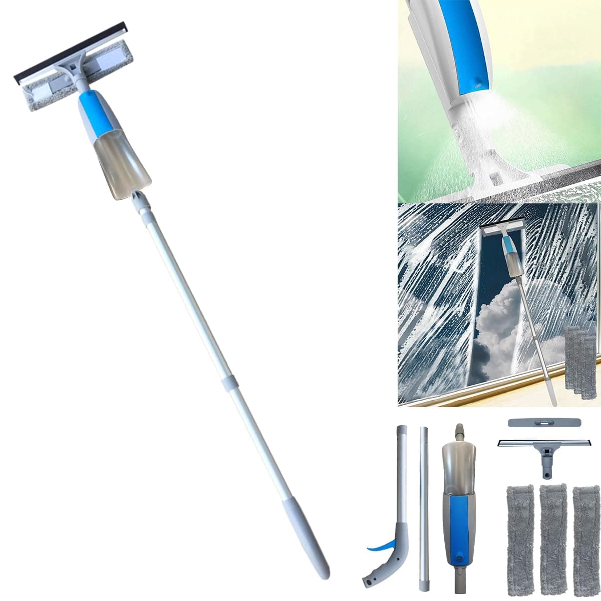 Window Cleaning Tool with Spray