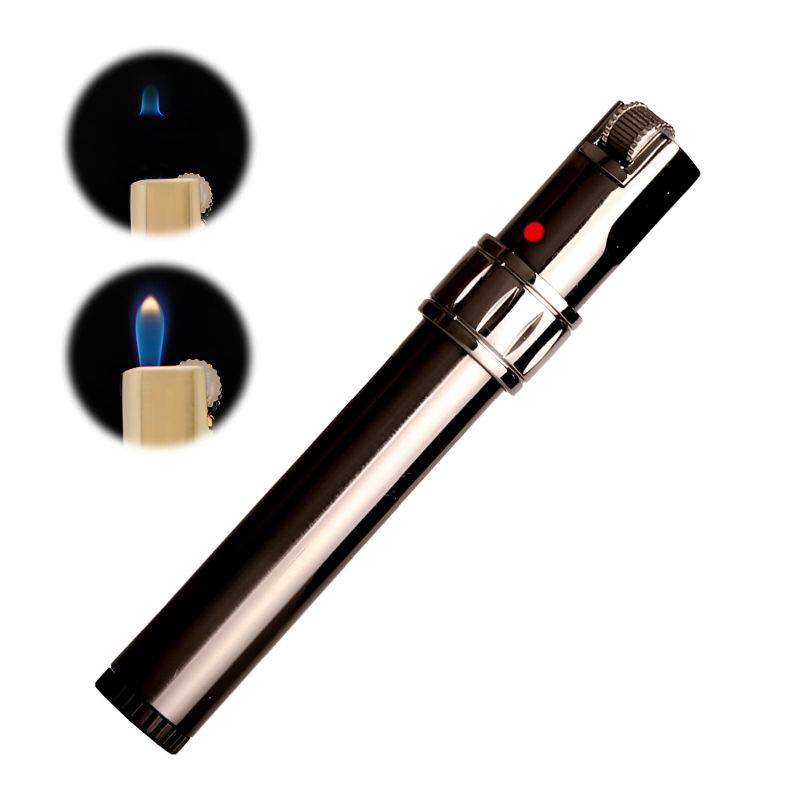 Atlodas Ghost Lighter, Adjustable Jet Flame Butane Lighter for Grill BBQ Candle Camping (Black)