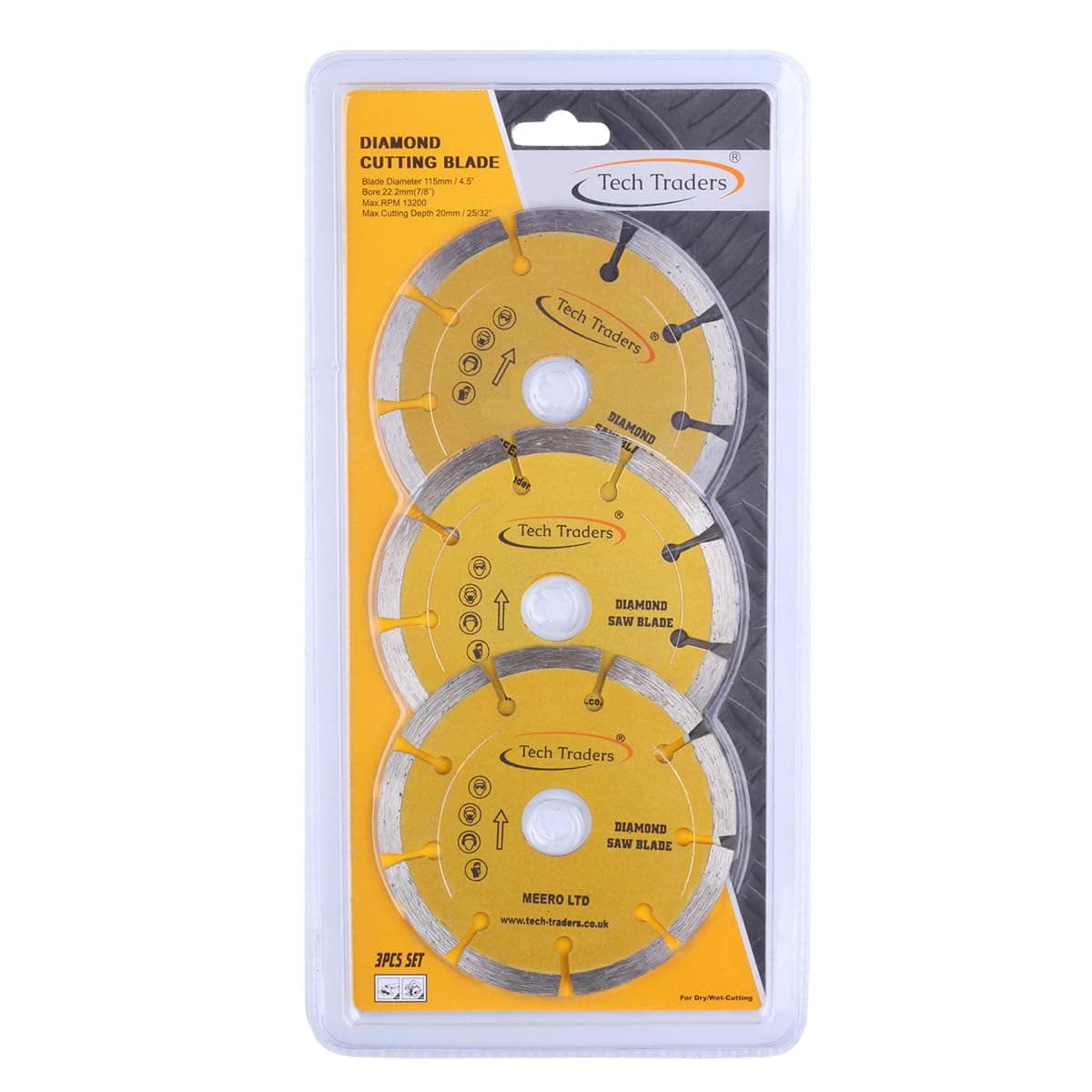 3 x 115mm 4.5" Diamond Disc Cutting Blade Angle Grinder Stone Brick Concrete