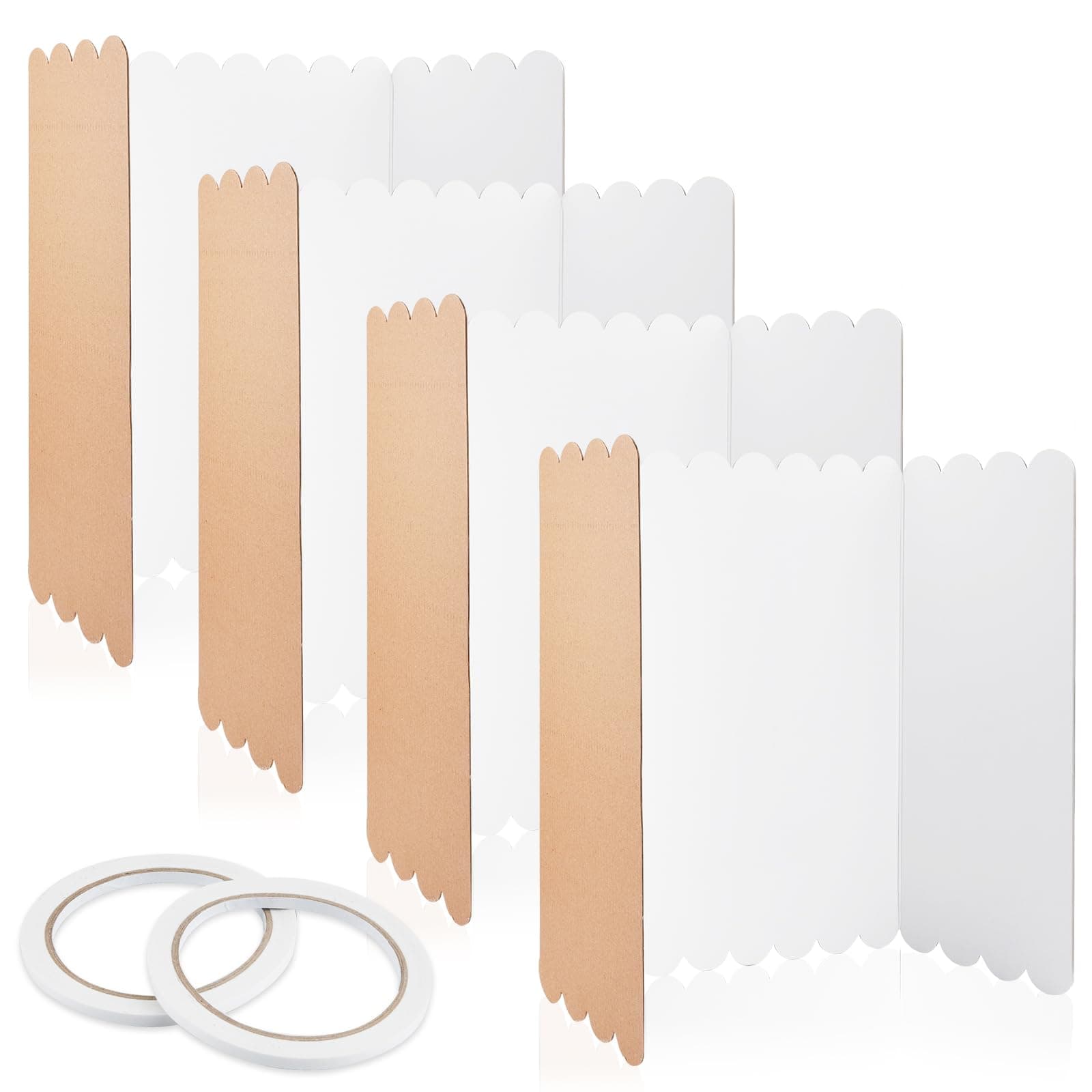 CLUEWR 4 Pieces Tri-Fold Poster Board Presentation Board Foldable Corrugated Cardboard with 2 Rolls of Double-Sided Tape for School Projects, Science Fair Presentation, 16 x 24 Inch