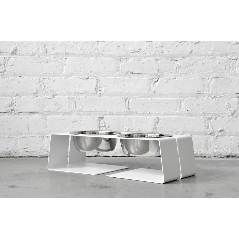 Doca Pet Dogleg Diner - White - Small - 1 quart