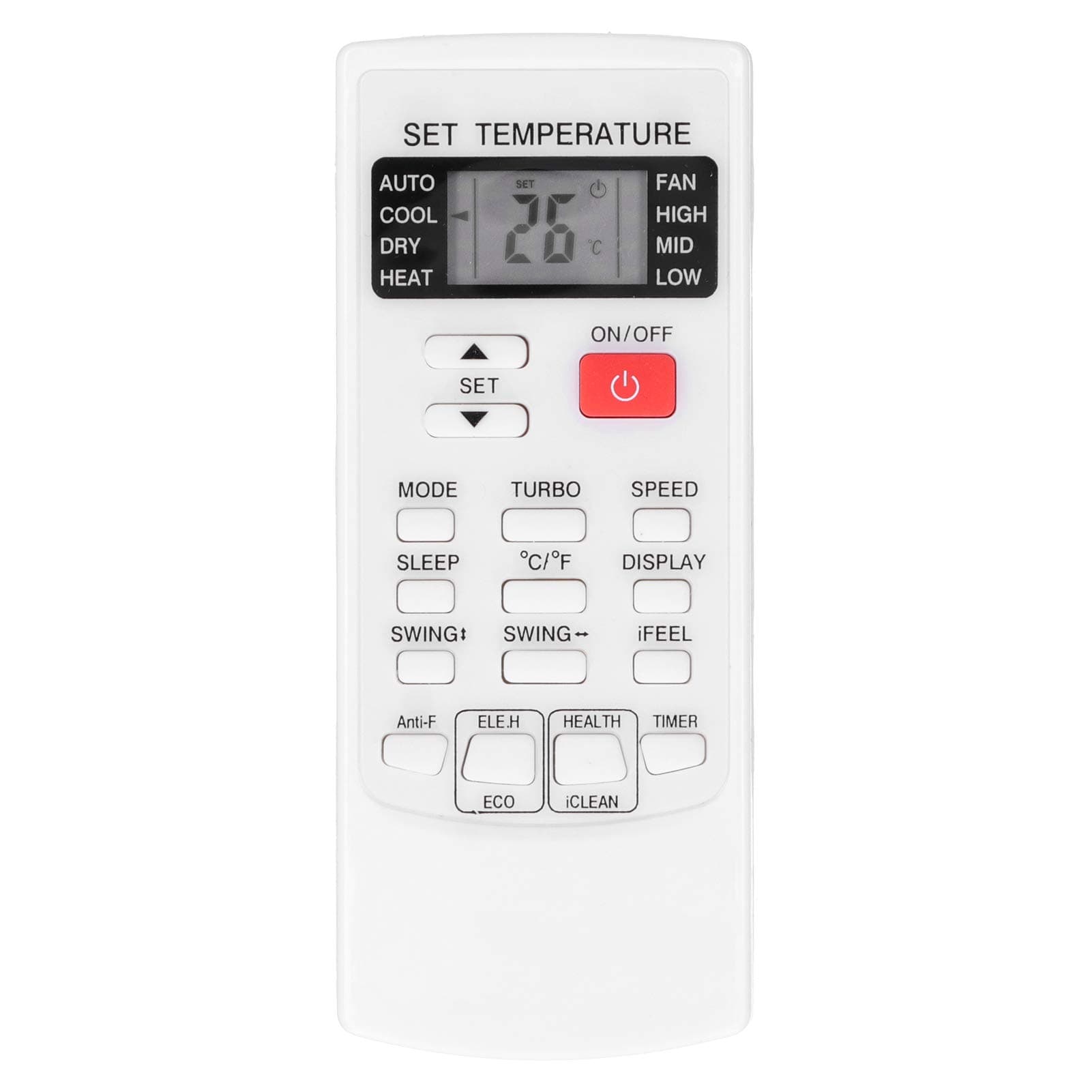 Universal Remote Control,Air Conditioner Replacement Remote Control Fit for AUX YKR H/102E White