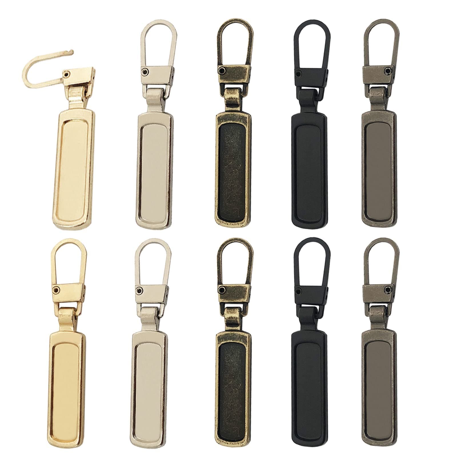 KASTWAVE Zipper Pull, Universal Zipper Pull Replacement Kit, Removable Zipper Pulls Tab Replacement, Zipper Pulls for Jackets, Luggage, Backpacks, Purses, Boots, Pants, Tents (10Pcs 5Colors)