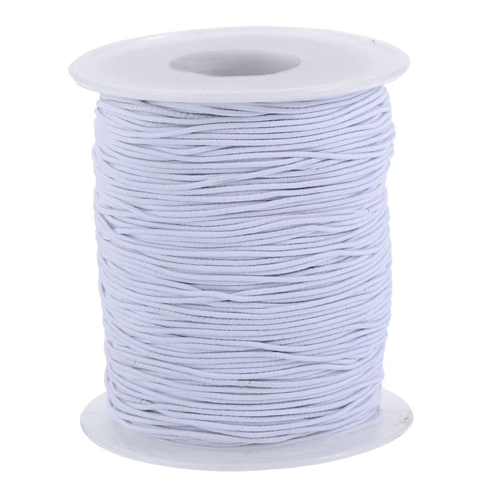 1.5 mm Extra wide Round White Elastic Cord - per 5 metres FREE P&P