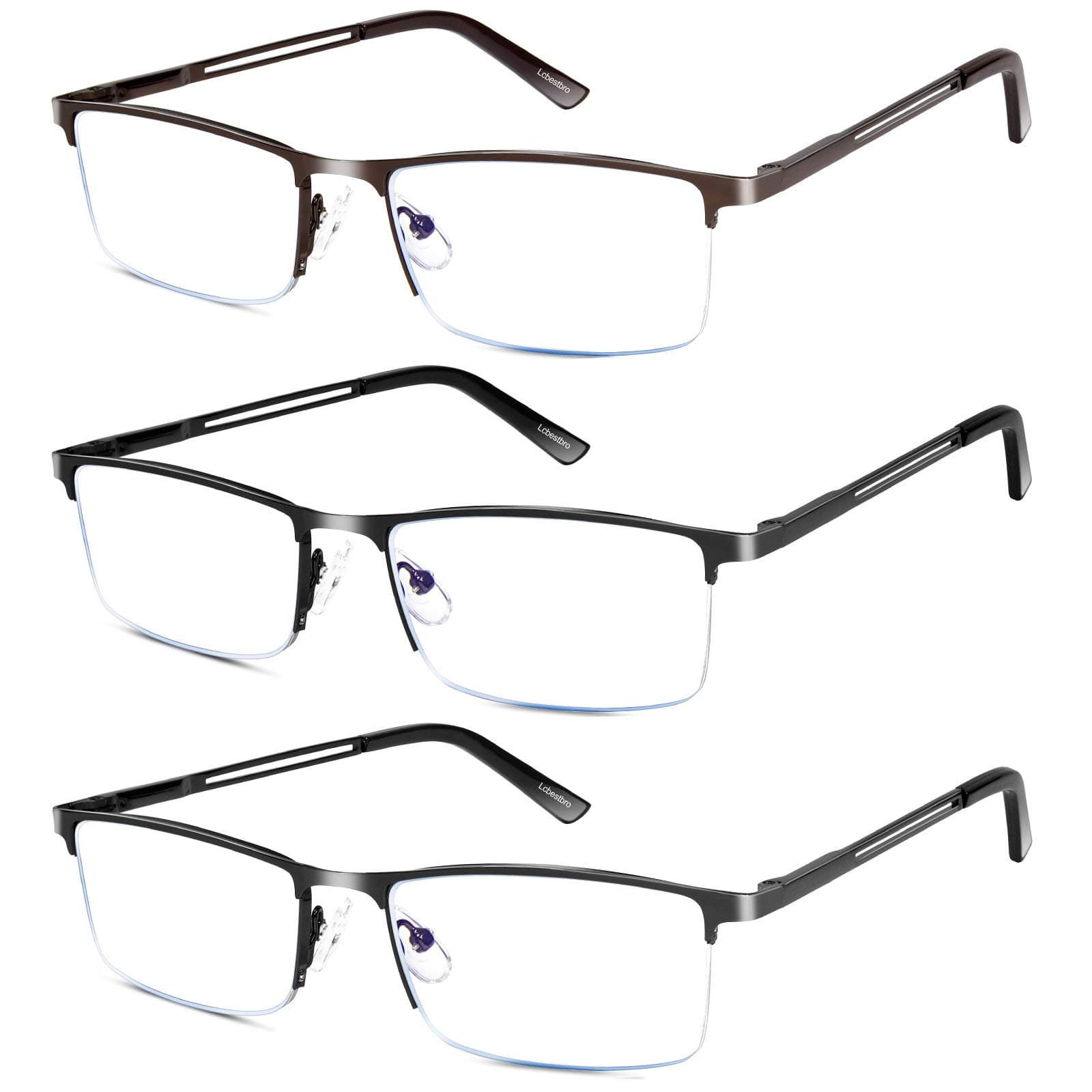 Reading Glasses for Men, 1.5 Blue Light Blocking Reading Glasses Metal Readers