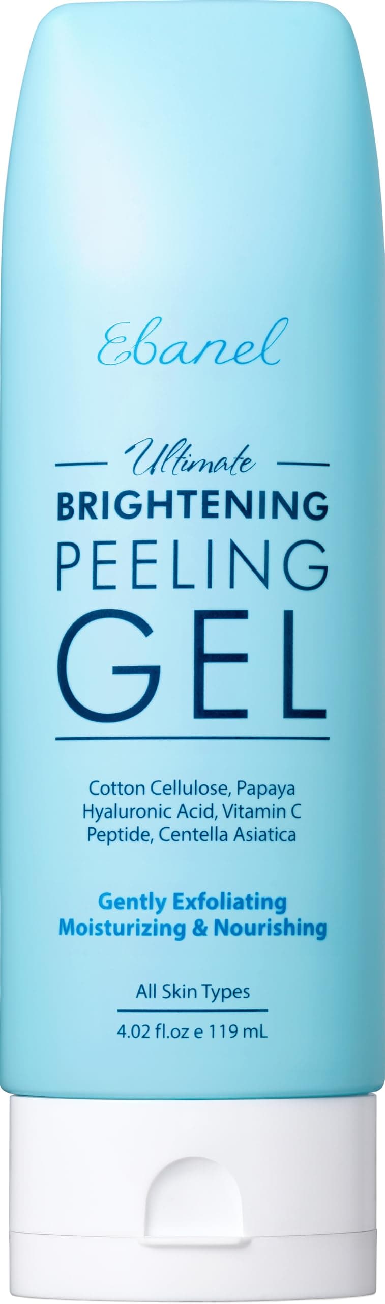 Ebanel Brightening Peeling Gel with Cotton Cellulose, Rice, Papaya, Centella, Hyaluronic Acid for Face and Body, Gentle Exfoliating Face Scrub Gel Peel Wash, Deep Pore Cleanser Minimizer Exfoliator