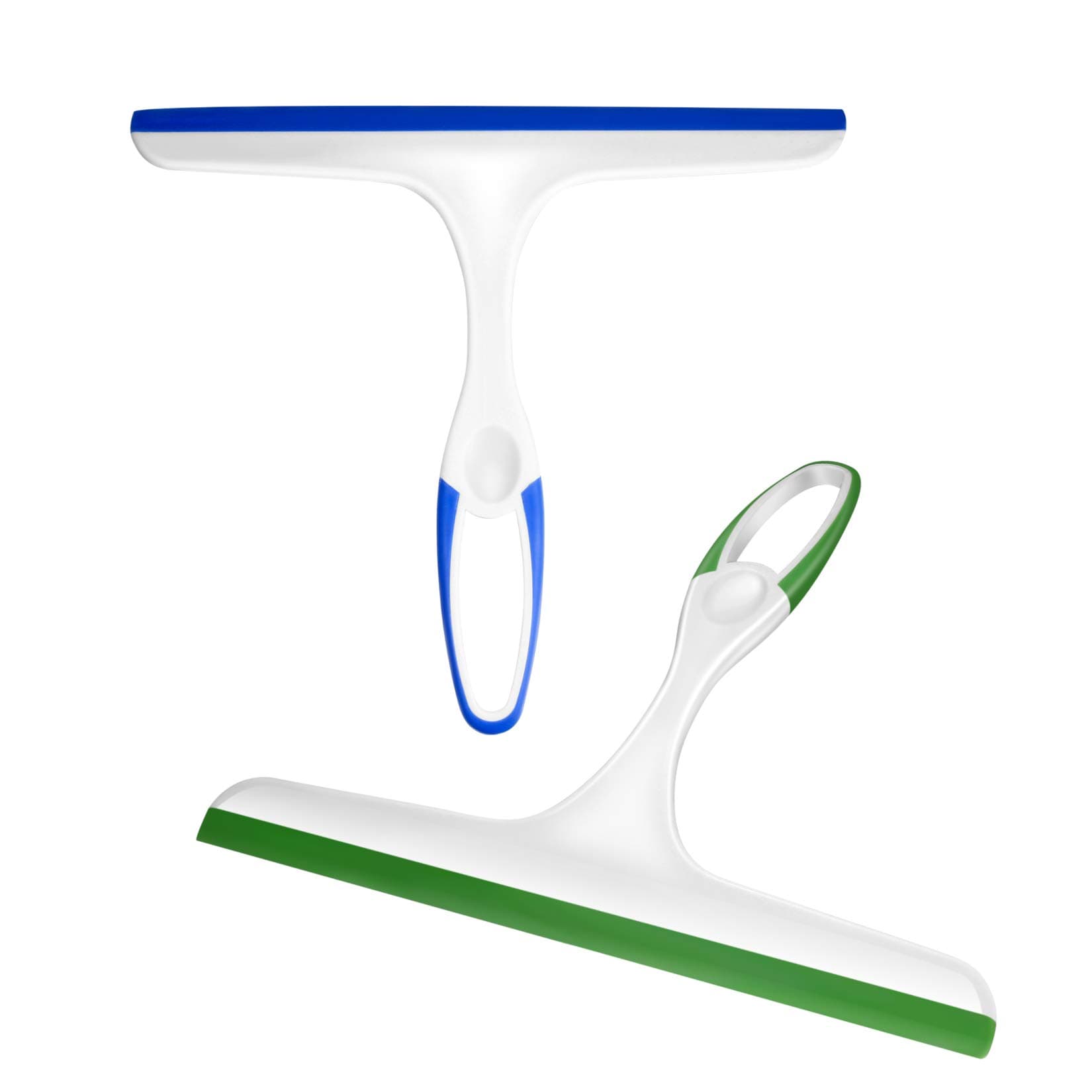 – 2PCS Squeegee, Multi-Purpose Shower Glass Rubber Squeegees, 22 x 27cm Window Glass Cleaner Scraper for Bathroom Mirror Glass Window Floor (Green/Blue)