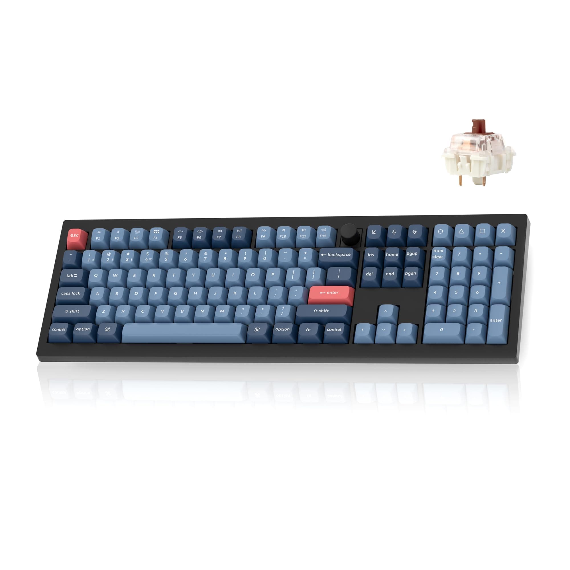 V6 Max Wireless Custom Mechanical Keyboard, 2.4 GHz Bluetooth QMK Full-Size Layout RGB with Hot-swappable Gateron Brown Switch Compatible with Mac Windows Linux