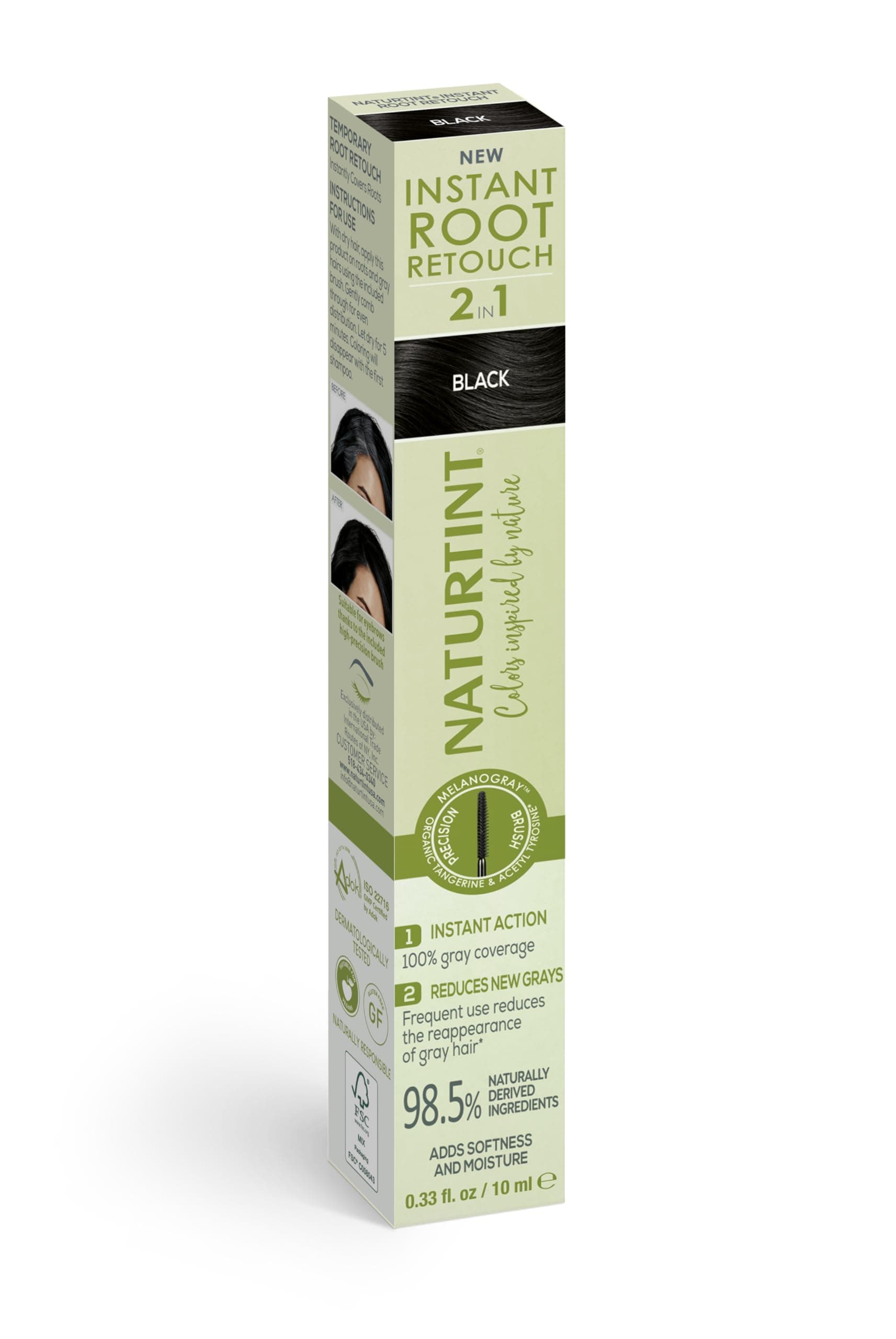 Instant Root Retouch - Black, 2-in-1 Gray Coverage, 0.33 fl oz