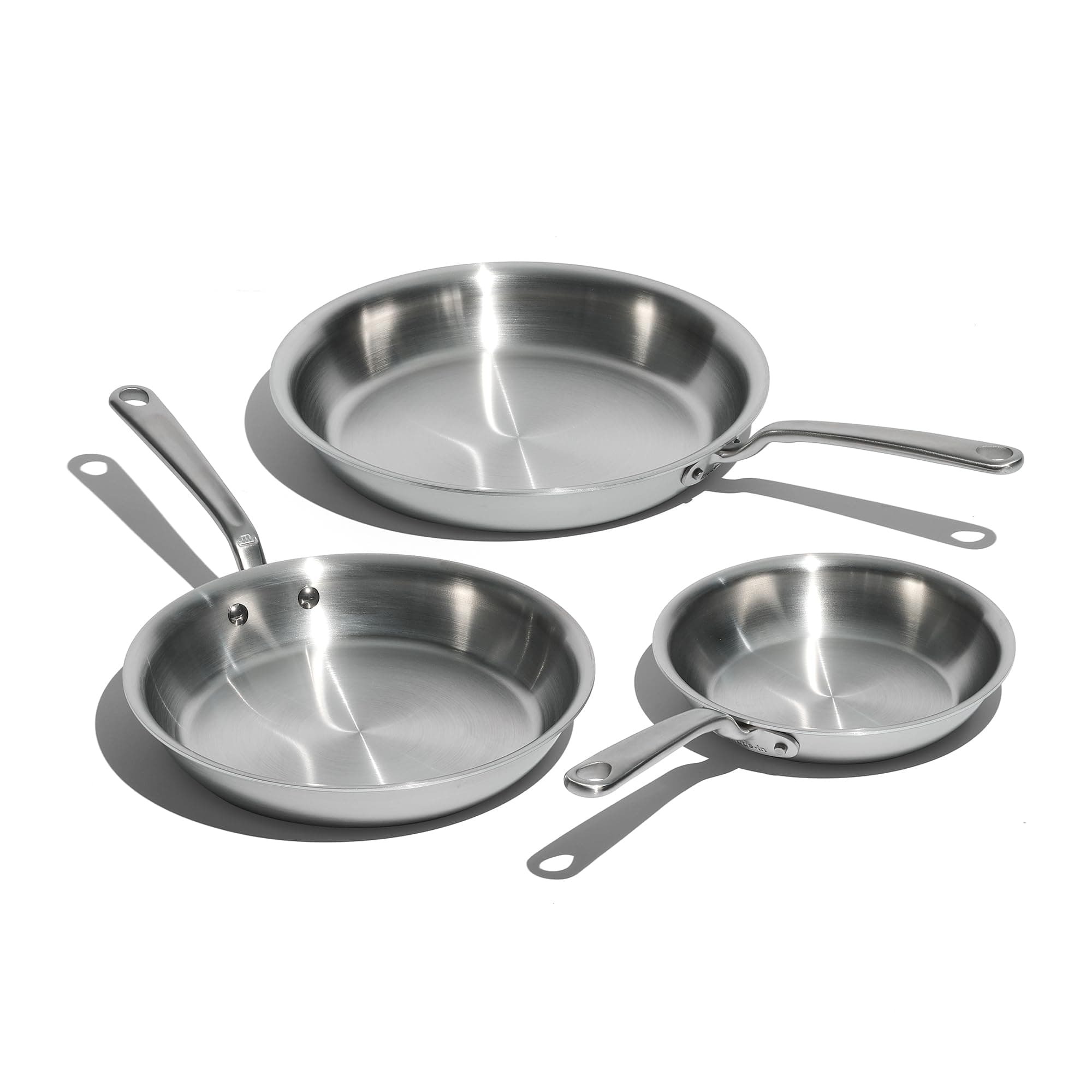 Made In Cookware - 3-Piece (Includes 8",10",12") Stainless Frying Pan Set - 5 Ply Stainless Clad - Professional Cookware - Made in Italy - Induction Compatible