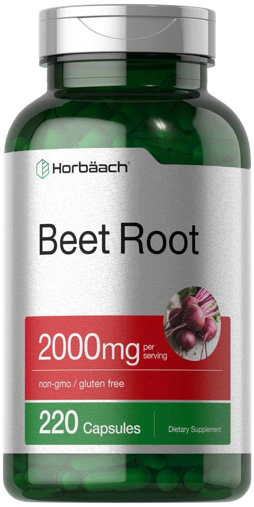Beet Root Powder 2000mg pr serving 220 capsules Herbal Extract Gluten Free, Non-GMO Supplement by
