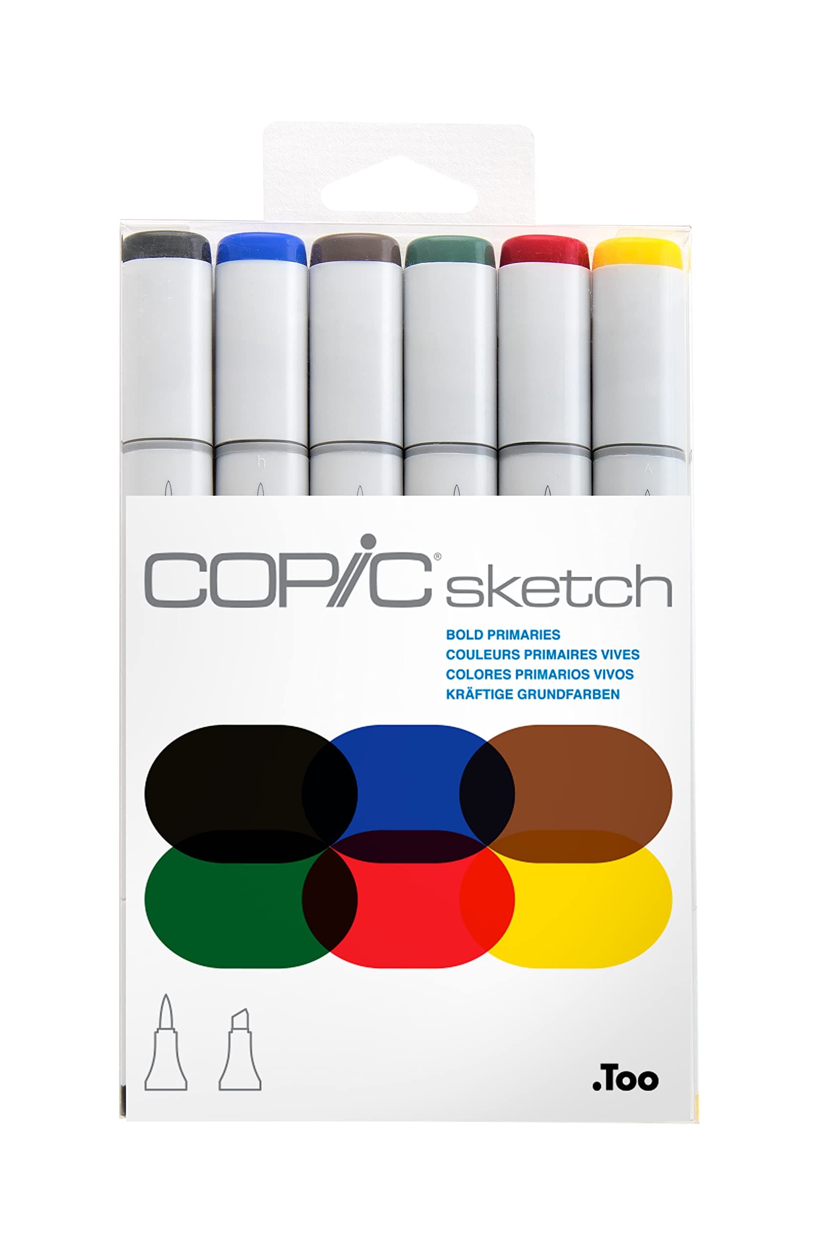 Sketch Marker Set, 6-Colors, Bold Primaries