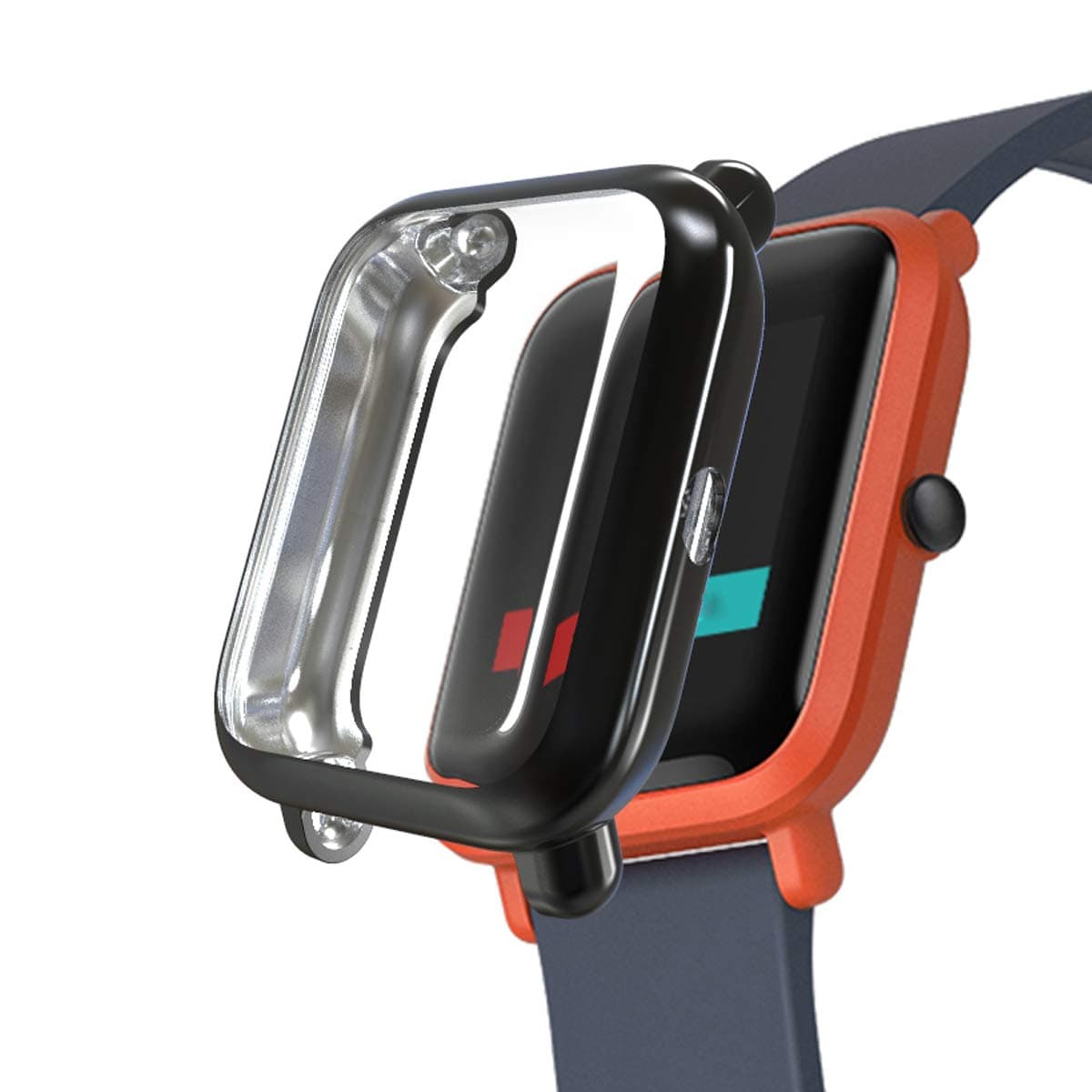 for Amazfit Bip Screen Protector Case,TPU Plated All-Round Cover Scratch-Proof Protective Bumper for Huami Amazfit Bip Smartwatch Accessory