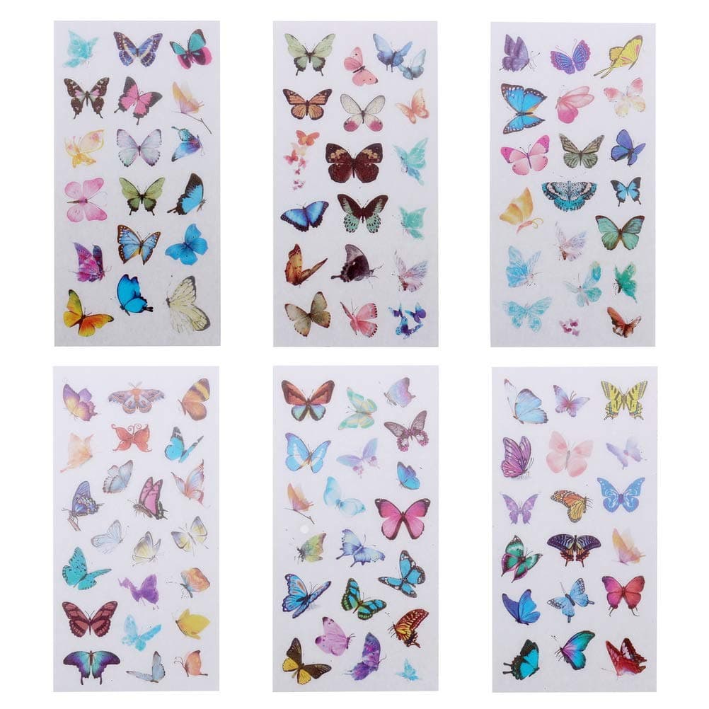 12 Sheets Small Butterfly Stickers