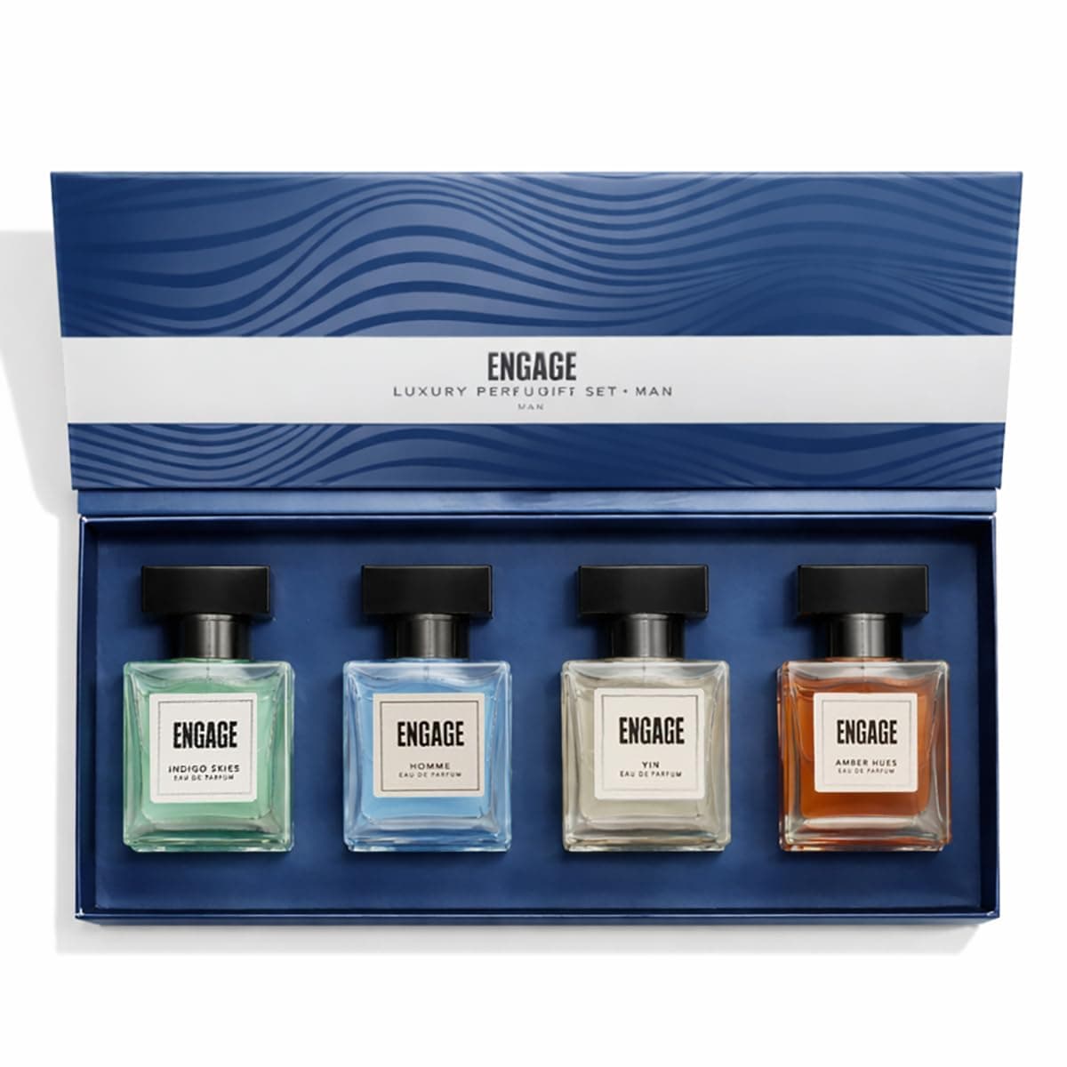 Engage Luxury Perfume Gift Pack for Men, Travel Sized, Assorted Pack, 100ml (25ml X 4), Ideal Birthday Gift