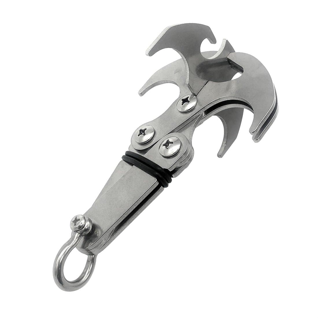 Clearance! Gravity Hook Grappling Hooks Multifunctional Stainless Steel Foldable Survival Climbing Claw Carabiner for Tactical Outdoor Activity