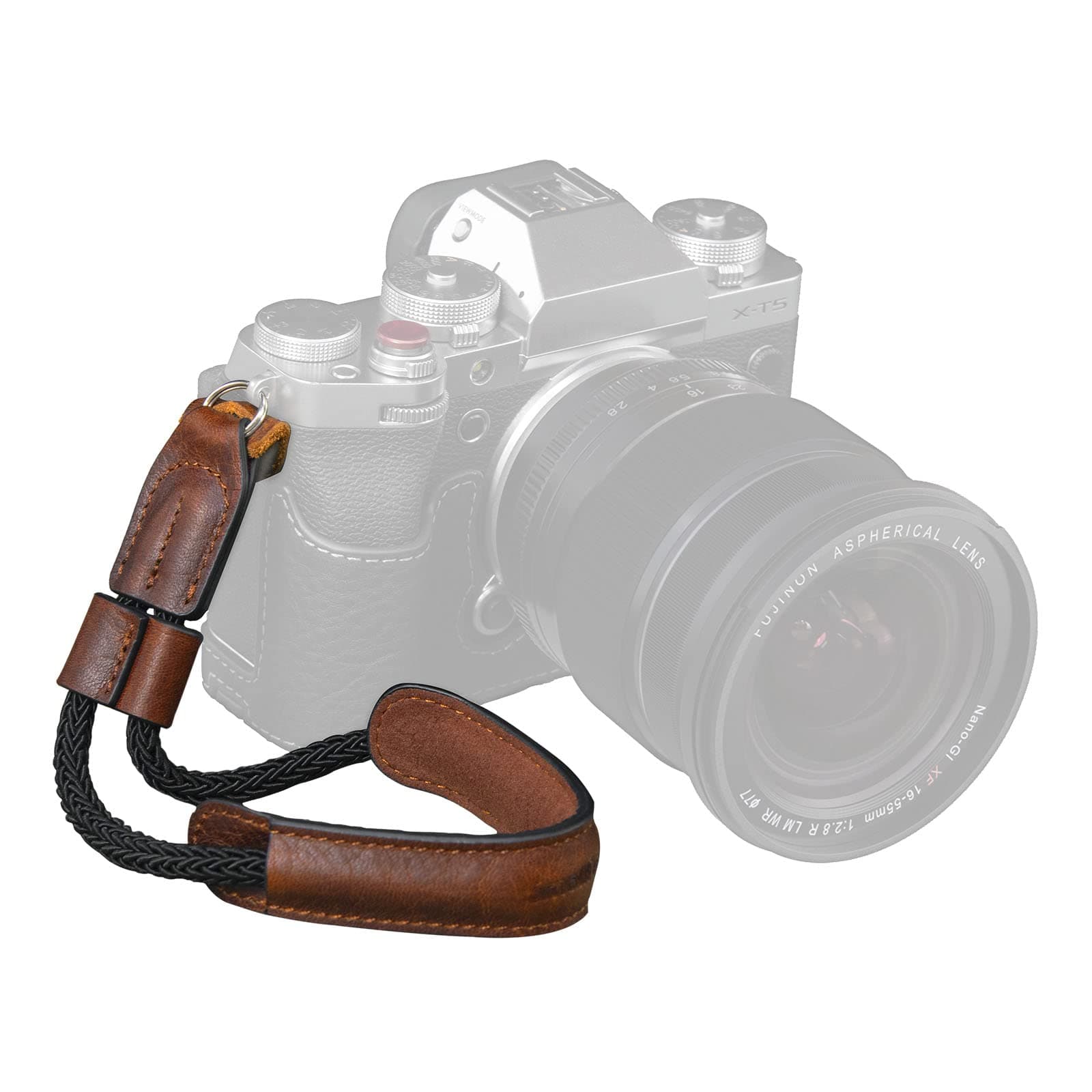 SmallRig Camera Wrist Strap, Vintage Leather Camera Hand Strap for DSLR SLR Mirrorless, Adjustable Safety Strap for Fujifilm X-T5 and Other Compact Cameras, Brown - 3926, Universal Wrist Strap 3926, /