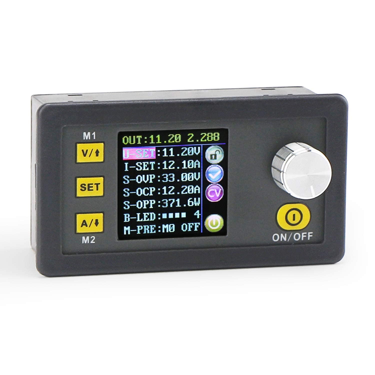 DROK Numerical Control Voltage Regulator, Adjustable Buck Converter LCD Display Panel 10-90V Step Down to 0-80V 5.1A Volt Stabilizer Variable Power Supply Board with Constant Voltage Constant Current