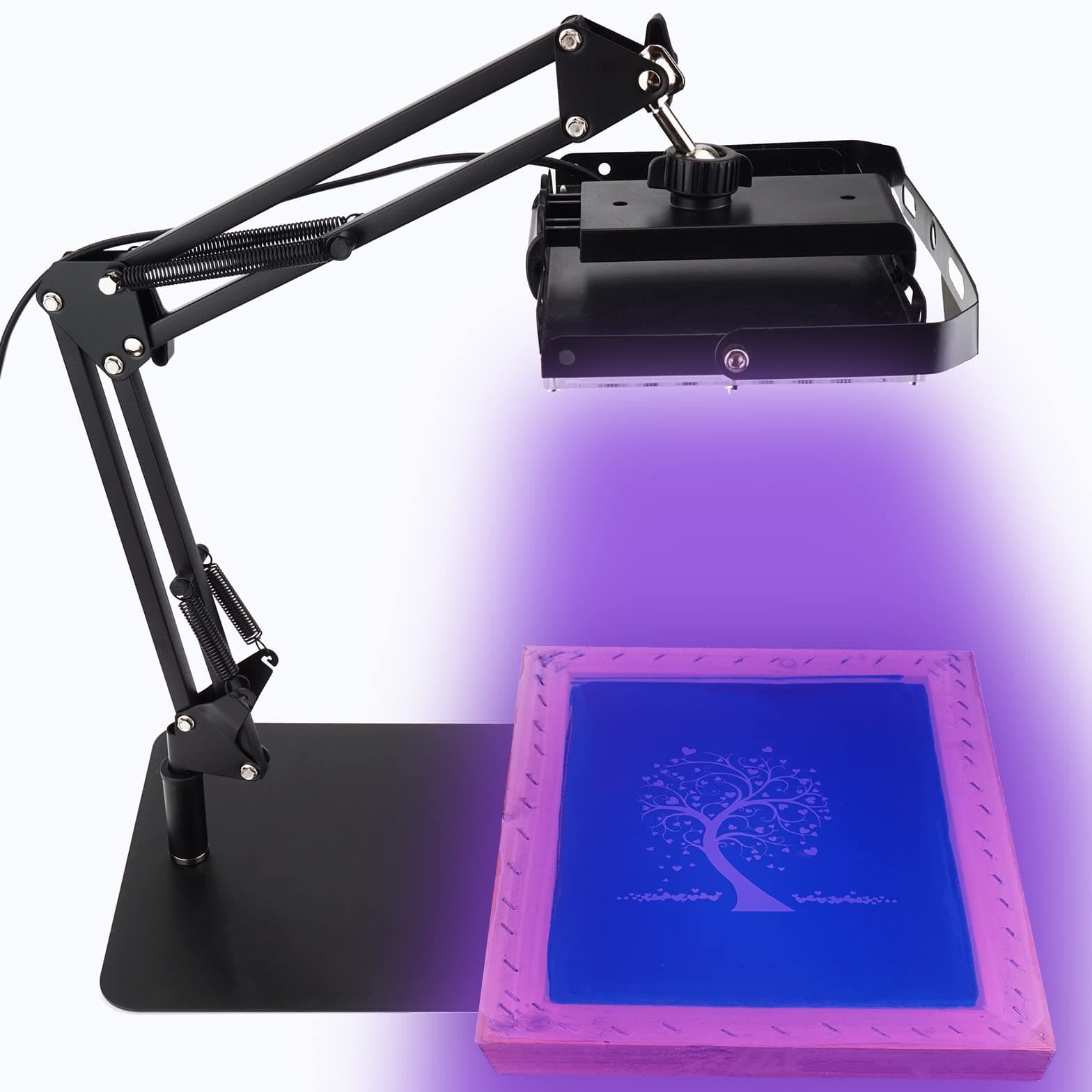 Dorhui 60W UV LED Exposure Unit for Screen Printing, Screen Print Light with Retractable and Adjustable Stand for Burning Screens, Cyanotypes, Photos, Sun UV Printing Kit, Resin Curing