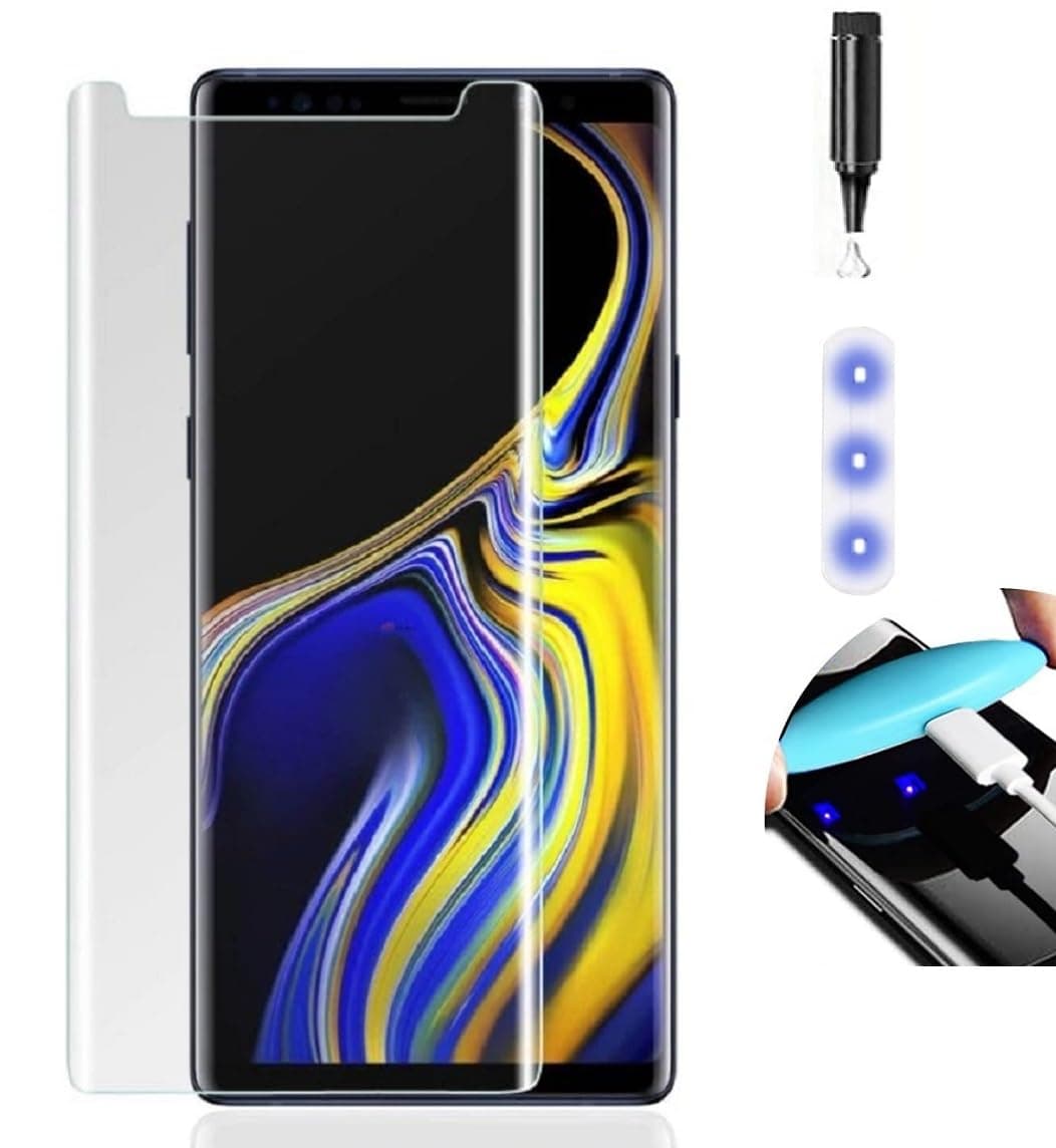 NISHTECH Advanced Hd+ Curved Uv Tempered Glass Screen Protector Designed For Samsung Galaxy Note 8, Note 9 Smartphone || Full Screen Coverage With Easy Installation Kit(Anti-Scratch)