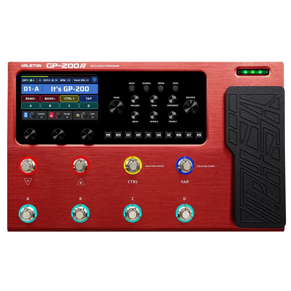 GP-200R Multi Effects Processor Multi-Effects Guitar Bass Pedal with Expression Pedal FX Loop MIDI I/O Amp Modeling IR Cabinets OTG USB Audio Interface
