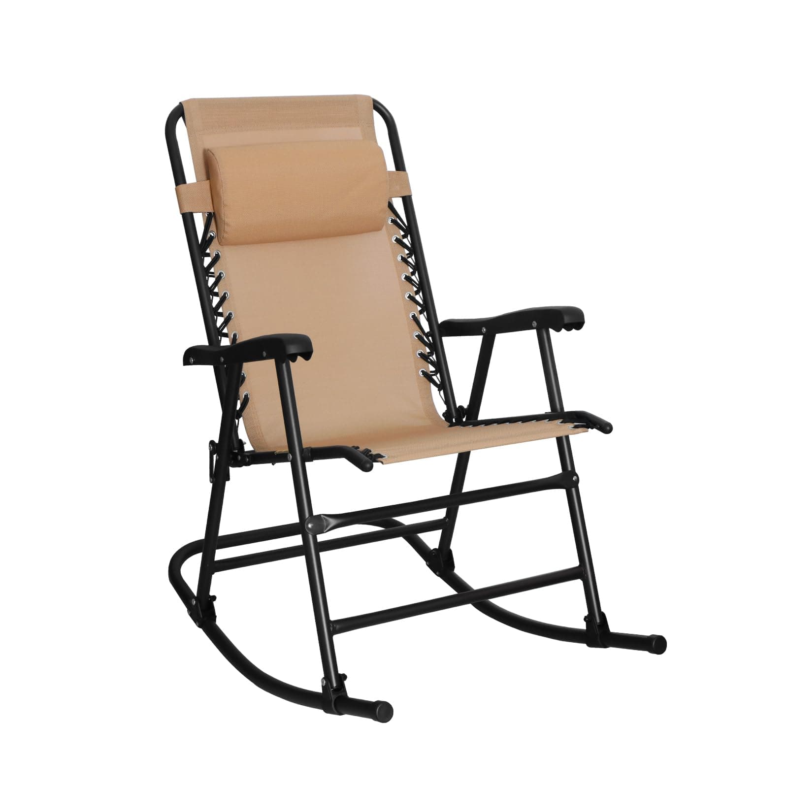 Amazon Basics Foldable Rocking Chair, 98 x 95 x 66 cm, Beige
