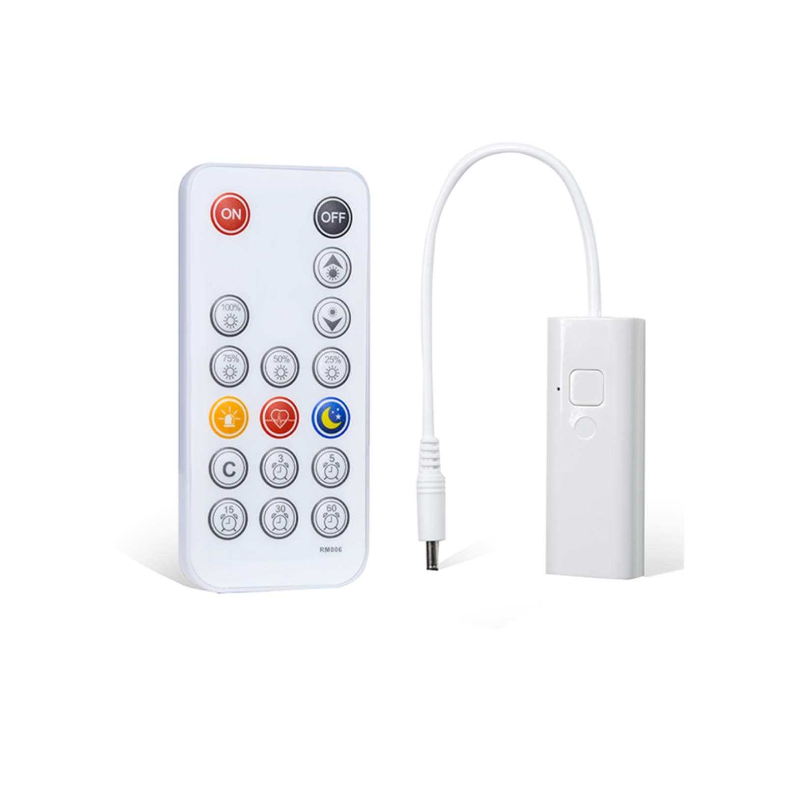 LED Dimmer, WOBANE RF Remote with Controller, DC12V Dimmer Switch, PWM controller for Single Color LED Strip, LED Ribbon Light, LED Lamp, 3.5X1.35mm DC Jack