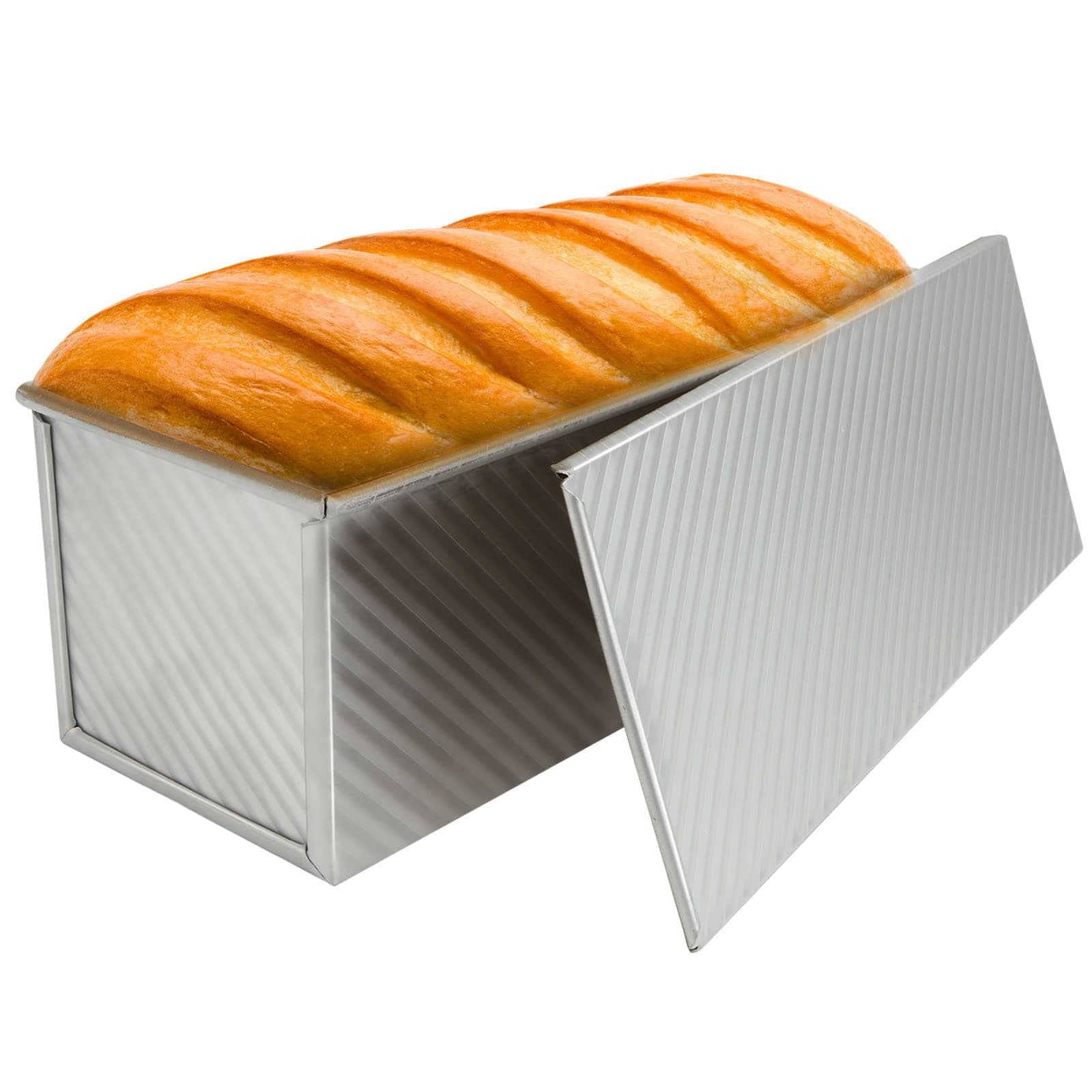 Large Pullman Loaf Tin with Lid, 1000g / 2.2lb Dough Non Stick Loaf Tins for Baking, 34x13.5x12cm Bread Tin, Aluminum Alloy Loaf Pan for Oven Baking