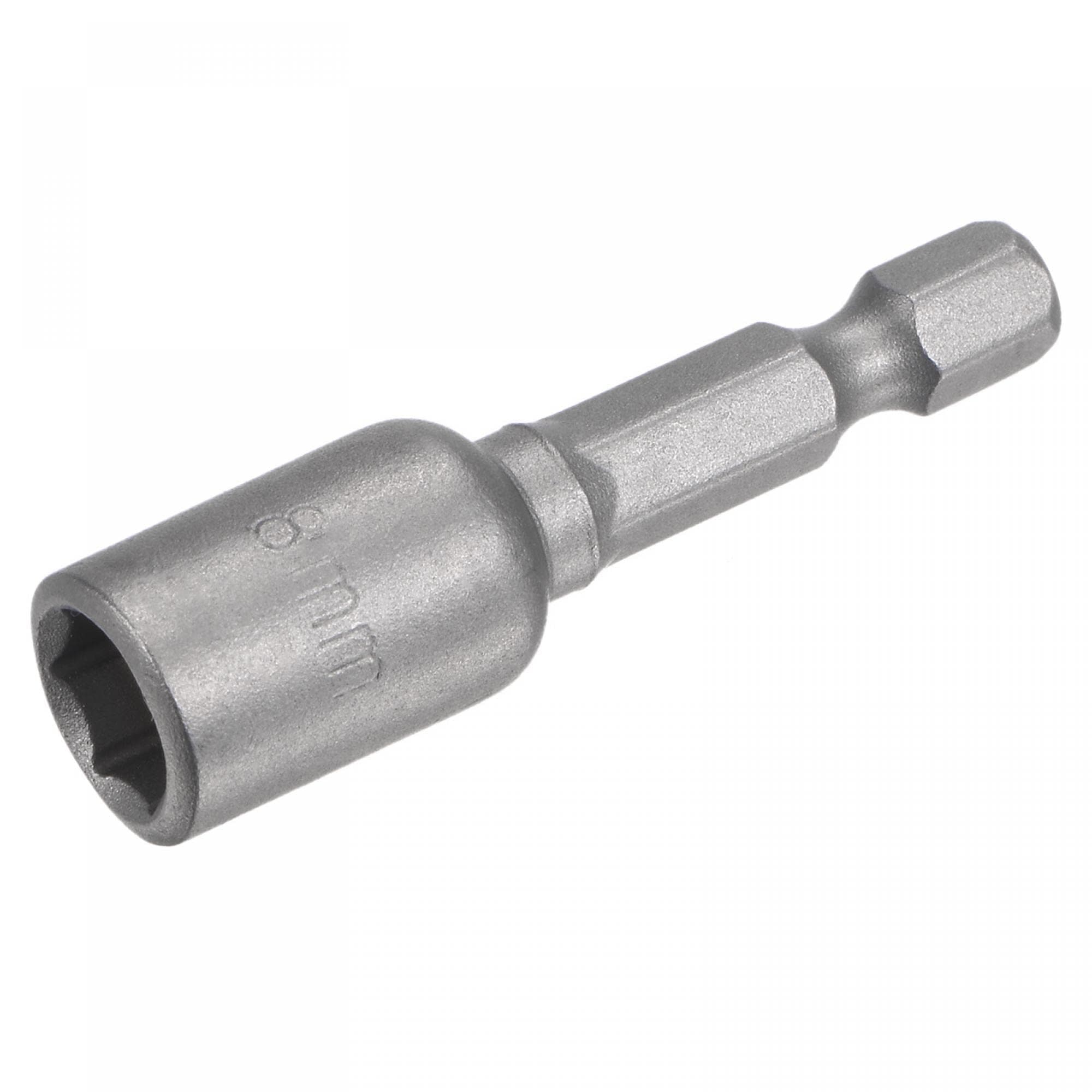 sourcing map Quick-Change Nut Driver Bit, 1/4" Hex Shank 8mm Magnetic Nut Setter Drill Bits, 1.89" Length, Metric