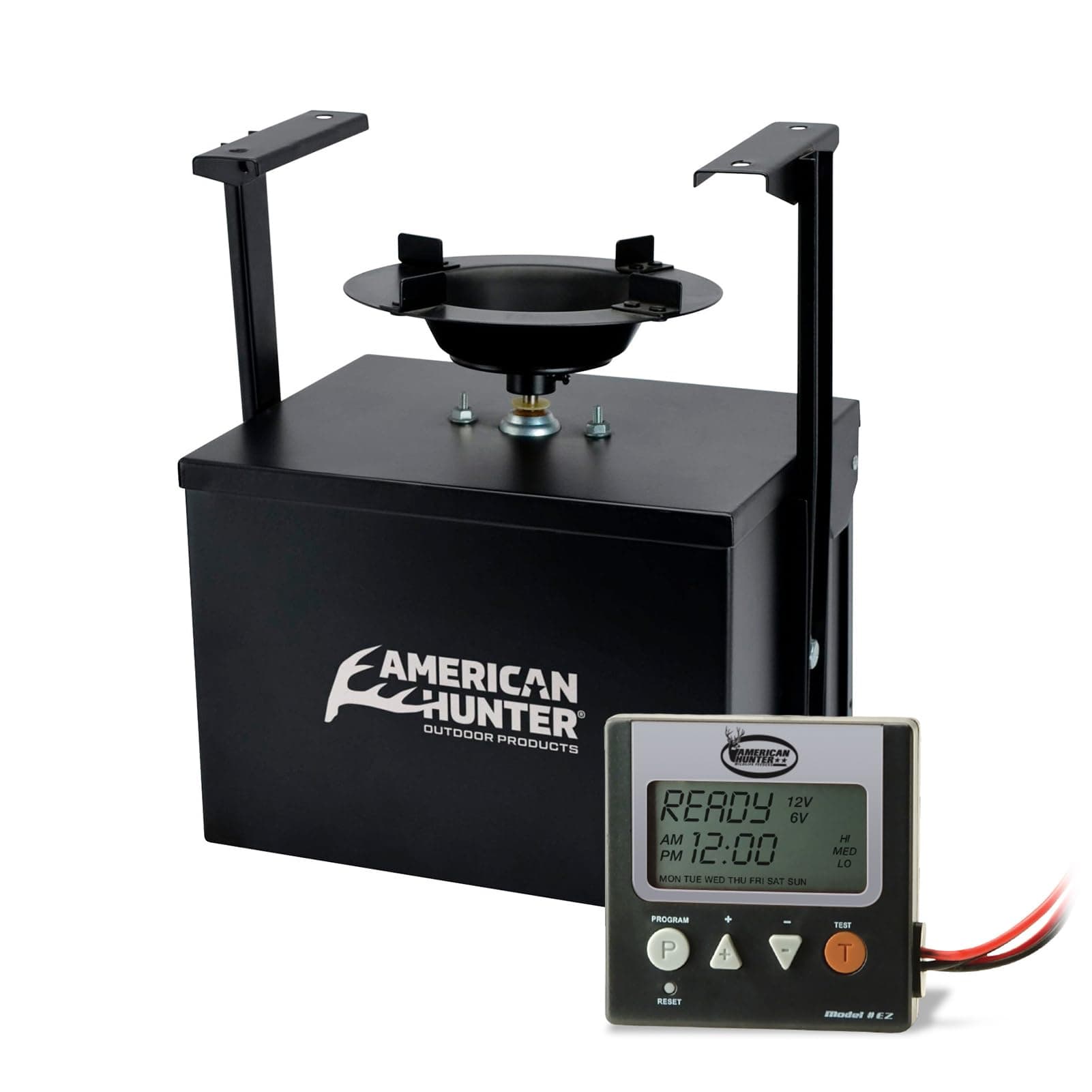 American Hunter Digital Spin Kit Durable Metal Easy-Setup Deer Wild Game Hunting Attraction Automatic Feeder & Timer, Adjustable Feed Time & Spread Speed