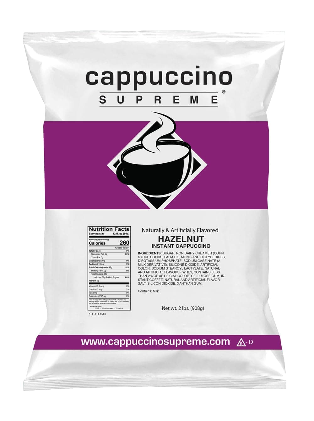 2 lb bag Hazelnut Instant Cappuccino Mix