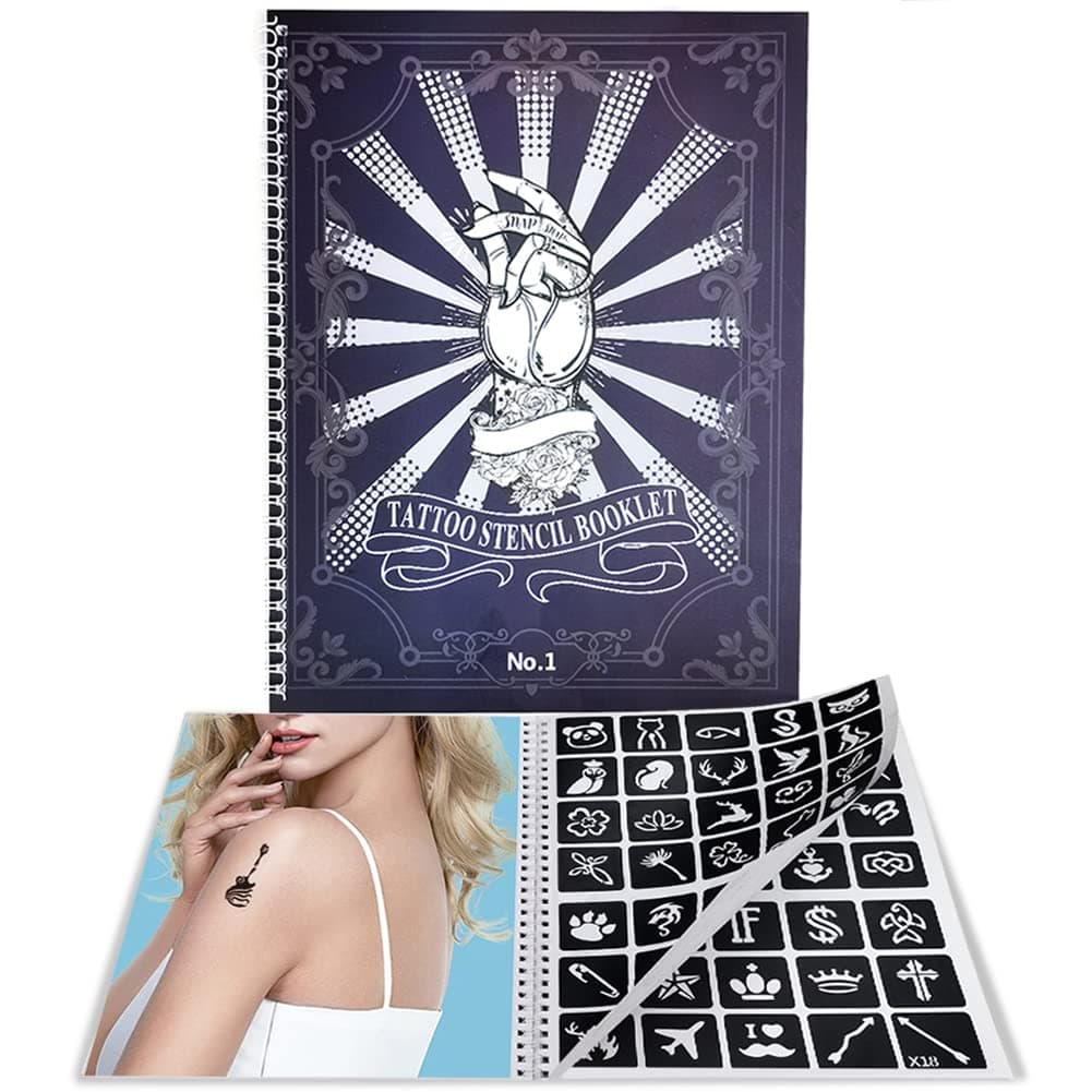 448Pcs Glitter Tattoo Stencils Book