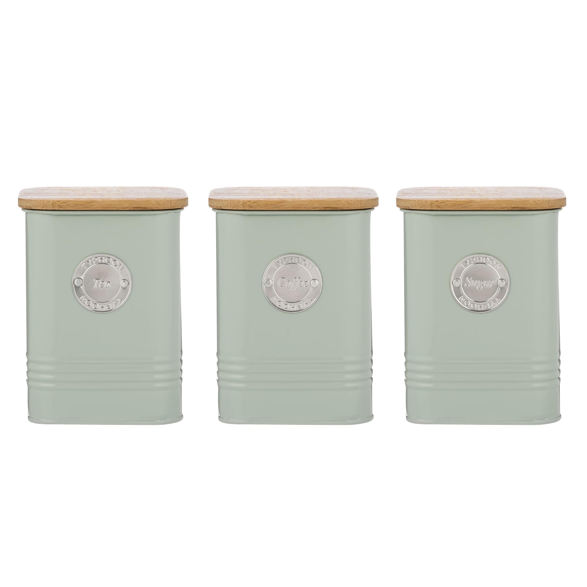Typhoon Living Squircle Tea Coffee Sugar Storage Set 1.3 Litre Mint Green