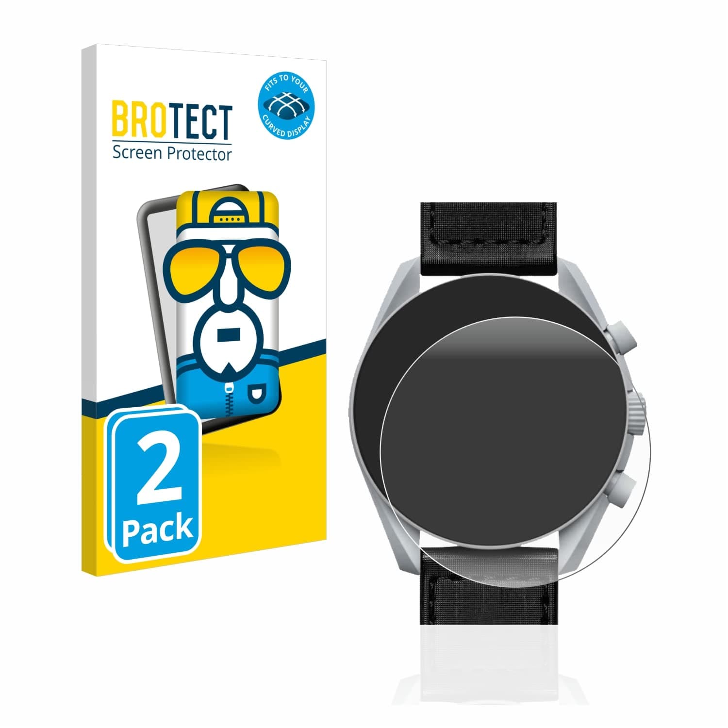 brotect 3D Curved Screen Protector compatible with Omega x Swatch Speedmaster Moonswatch 2 Pack - Full Screen Coverage