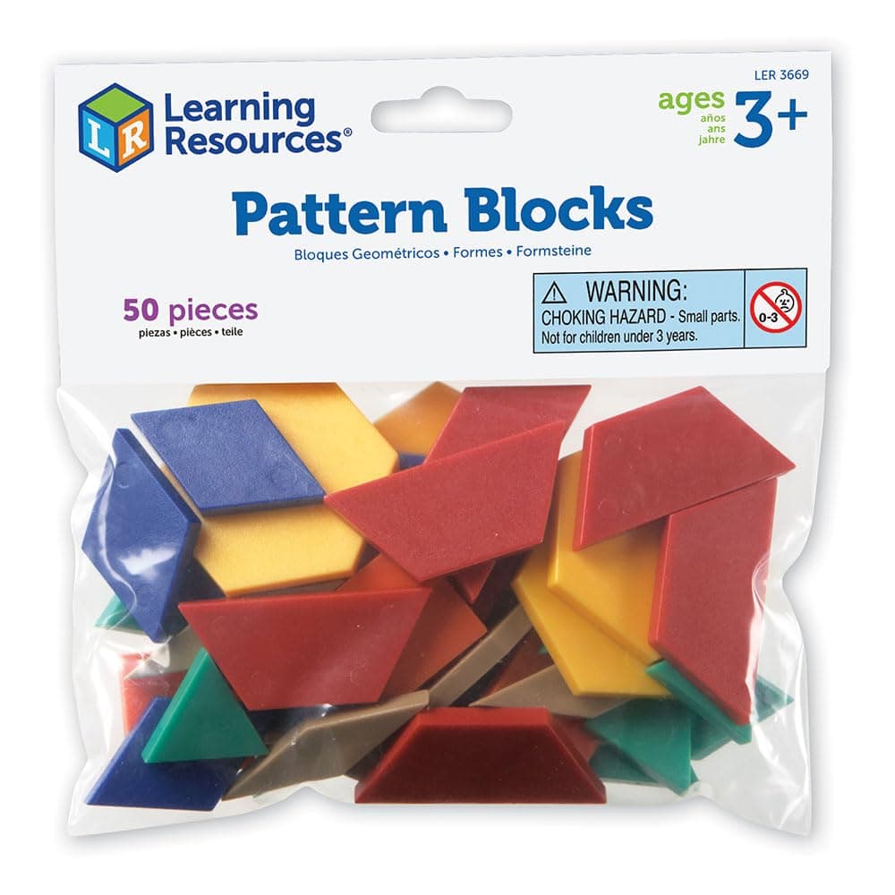 Learning Resources Pattern Blocks, 0.5cm, Bag of 50