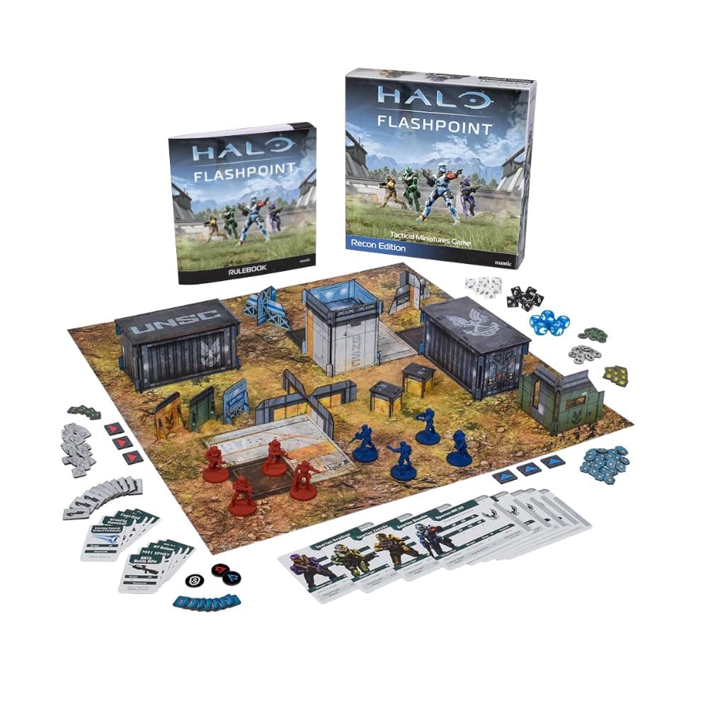 – mantic Halo: Flashpoint Recon Edition Starter Set | Beginner 2 Player Miniatures Skirmish Game | Complete Halo Tabletop Starter with Spartans, Terrain & Dice