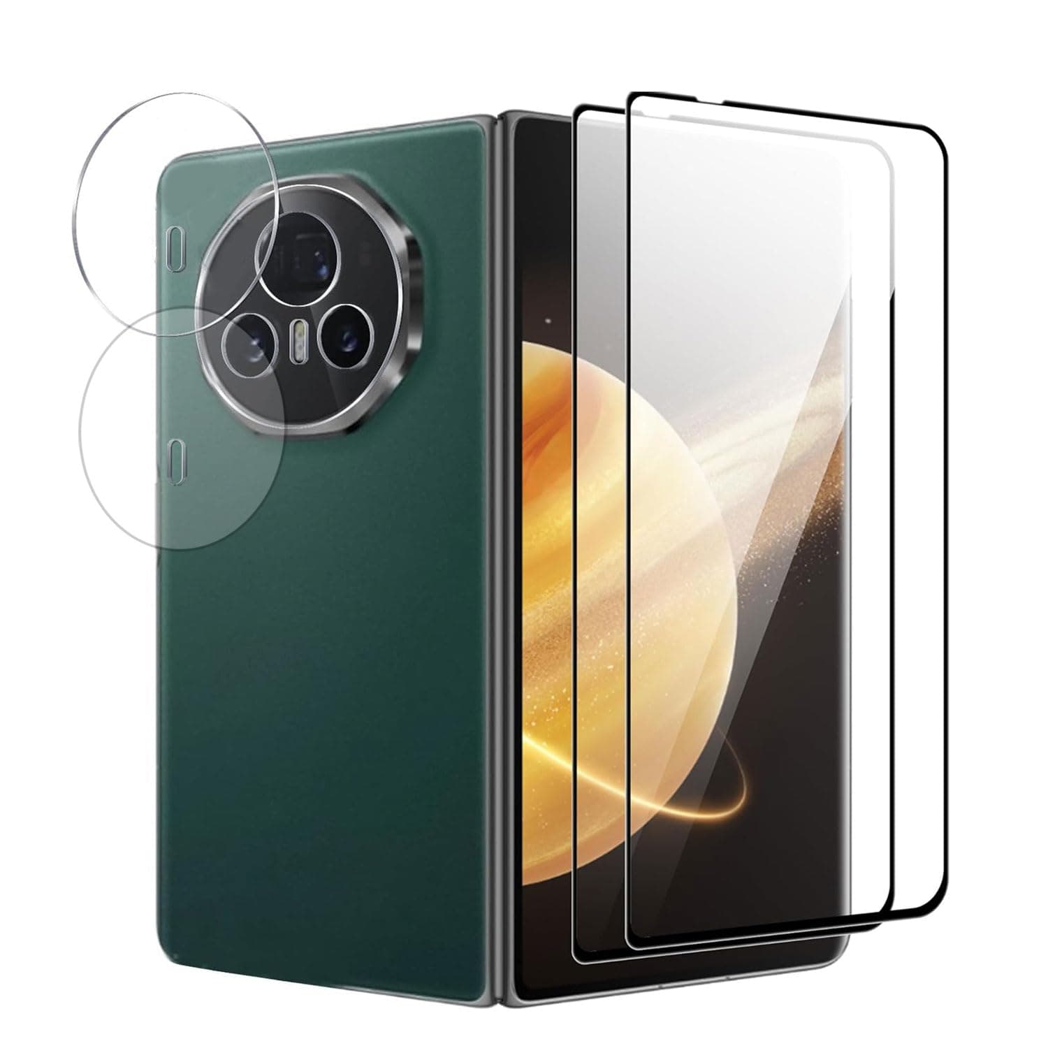 Tujibeay 2+2 Pack Compatible with Honor Magic v3 Tempered Glass Screen Protector & Camera Protector, 3D Camera Protector Screen Tempered Glass Film