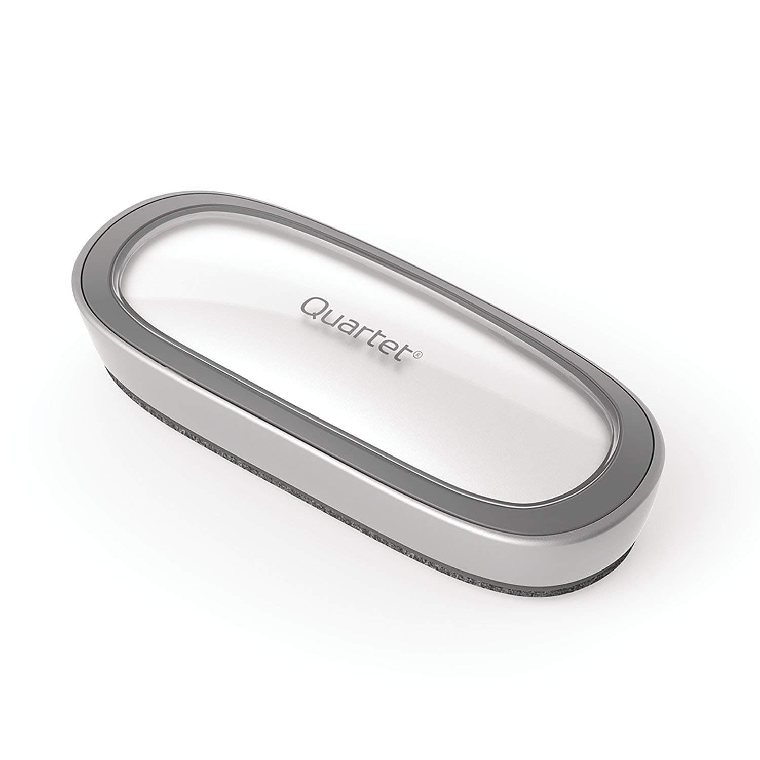 Quartet White Board Dry Erase Board Eraser, 6" x 2-3/8", Premium Max Clean for Dry Erase Markers, Includes Magnetic Caddy Holder, Home School Supplies & Home Office Accessories, Silver (DFEB5)