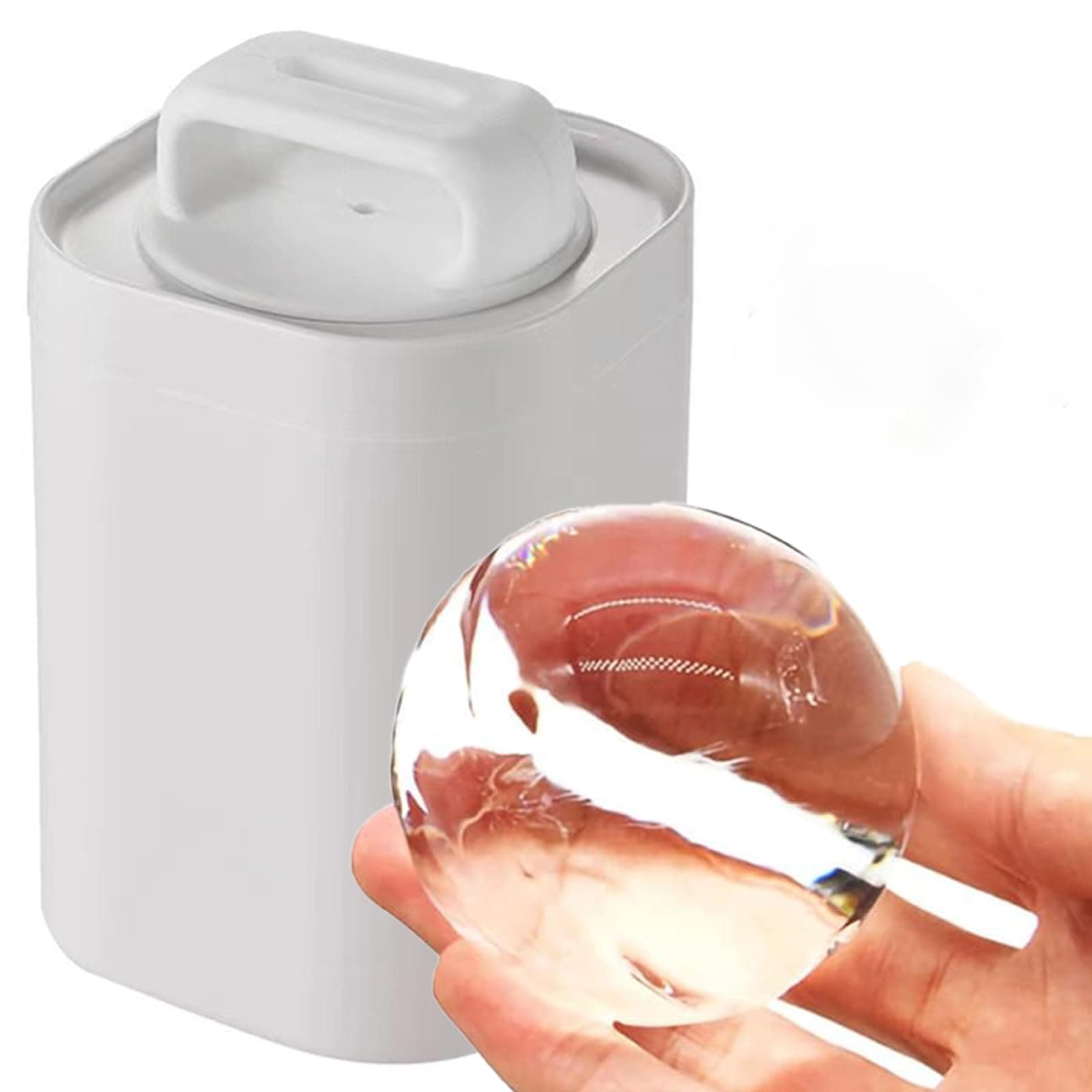 Crystal Clear Ice Cube Maker - 2.3 Inch Silicone Ice Ball Mold for and Drinks - BPA-Free with Storage Bag