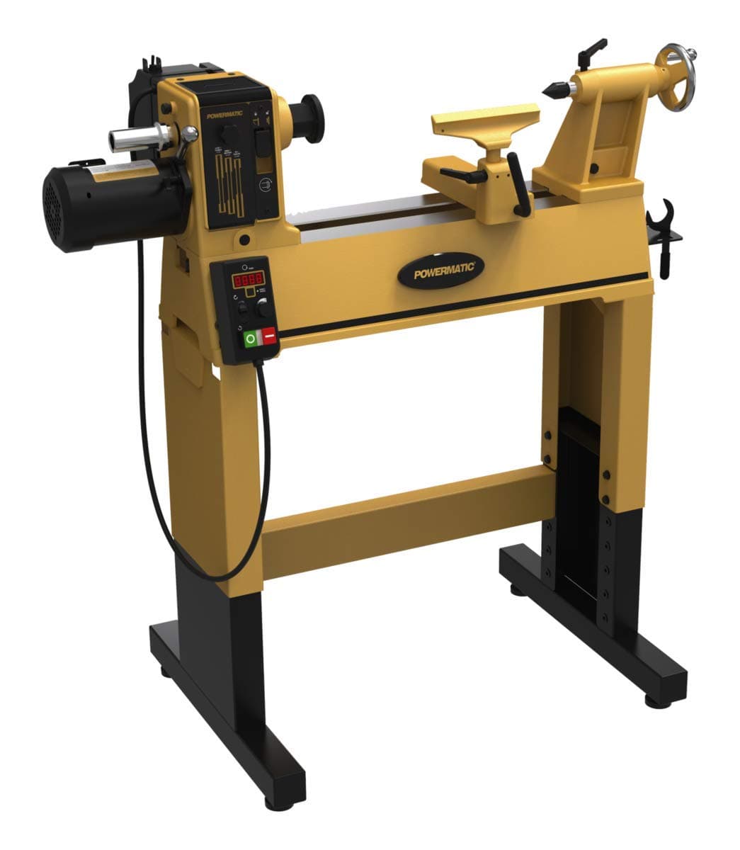14" x 20" Variable Speed Woodworking Lathe with Open Stand, Reversible Wood Turning Machine, 1 HP, 120V 1Ph (PM2014)