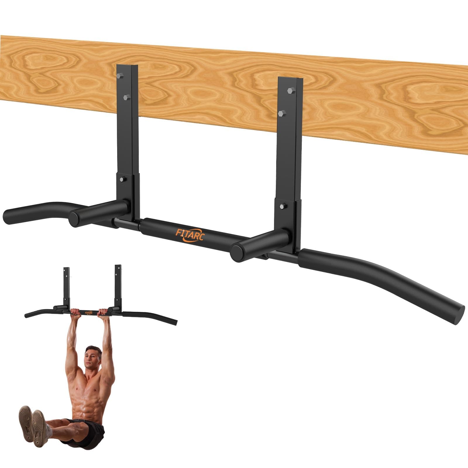 Fitarc Joist Mount Pull Up Bar, Chin Up Bar Ceiling Mount, Heavy Duty, Workout for Home Gym