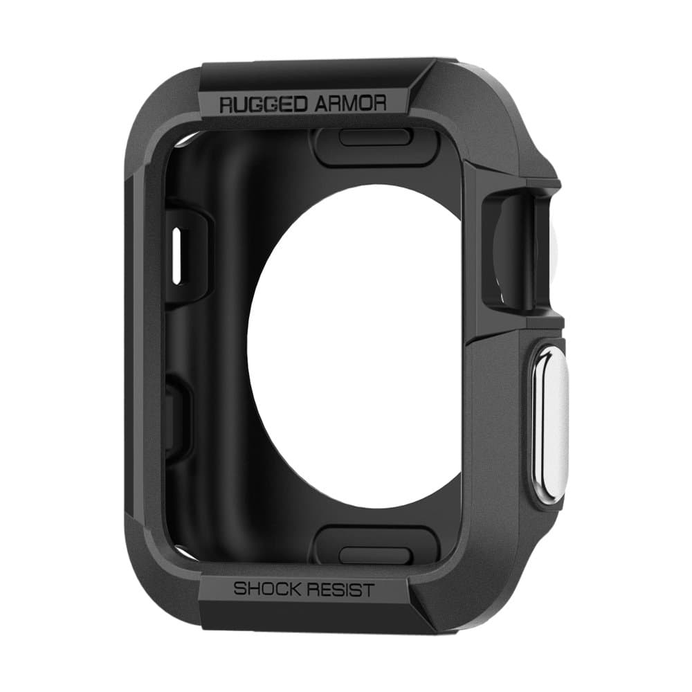 Rugged Armor Designed for Apple Watch Case for 42mm Series 3/2/1/Original (2015) - Black