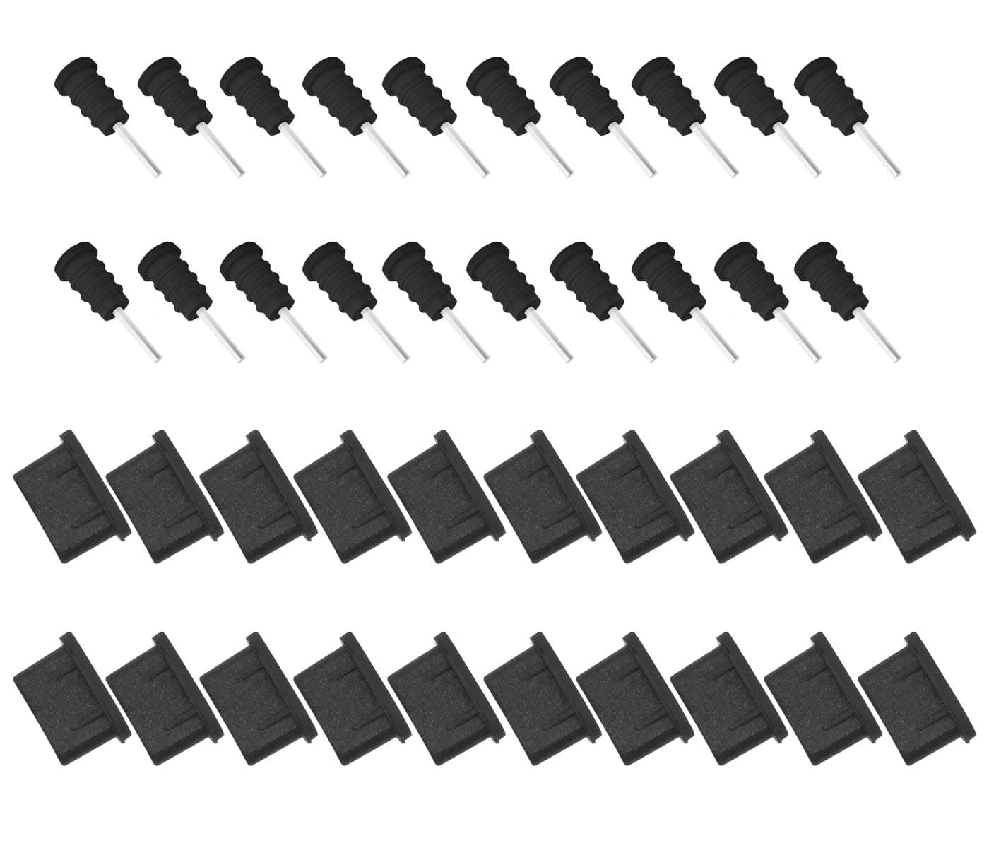 ACKLLR 20 Pairs USB C Dust Plugs Set for Type C Charging Port and Earphone Jack, Silicone Anti-Dust Pluggy Caps Compatible with Samsung S10, Note, Pixel, One Plus,Latest 12”, 13” and 15” Mac Laptops