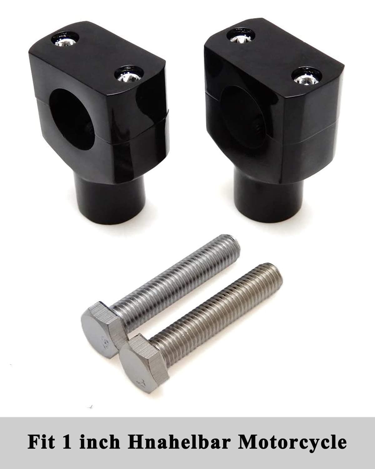 1" 25MM Motorcycle Handlebar Riser Clamp, 38mm Height Provide Suitable Seating Position for You, Handlebar Riser Compatible with Dyna, Shadow, Sportster, VTX, Vulcan, Bonneville, V-Star - Black