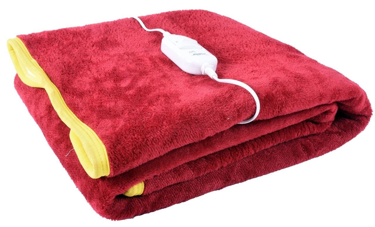 HOME ELITE Microfibre Electric Under Blanket Single Bed Warmer (150cms x 80cms, Standard, Red)