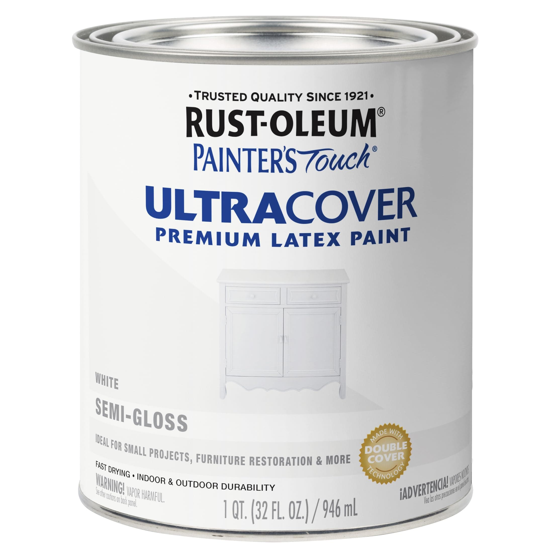 Rustoleum 1 Quart Semi Gloss White Painters Touch Multi-Purpose Paint 1993-502
