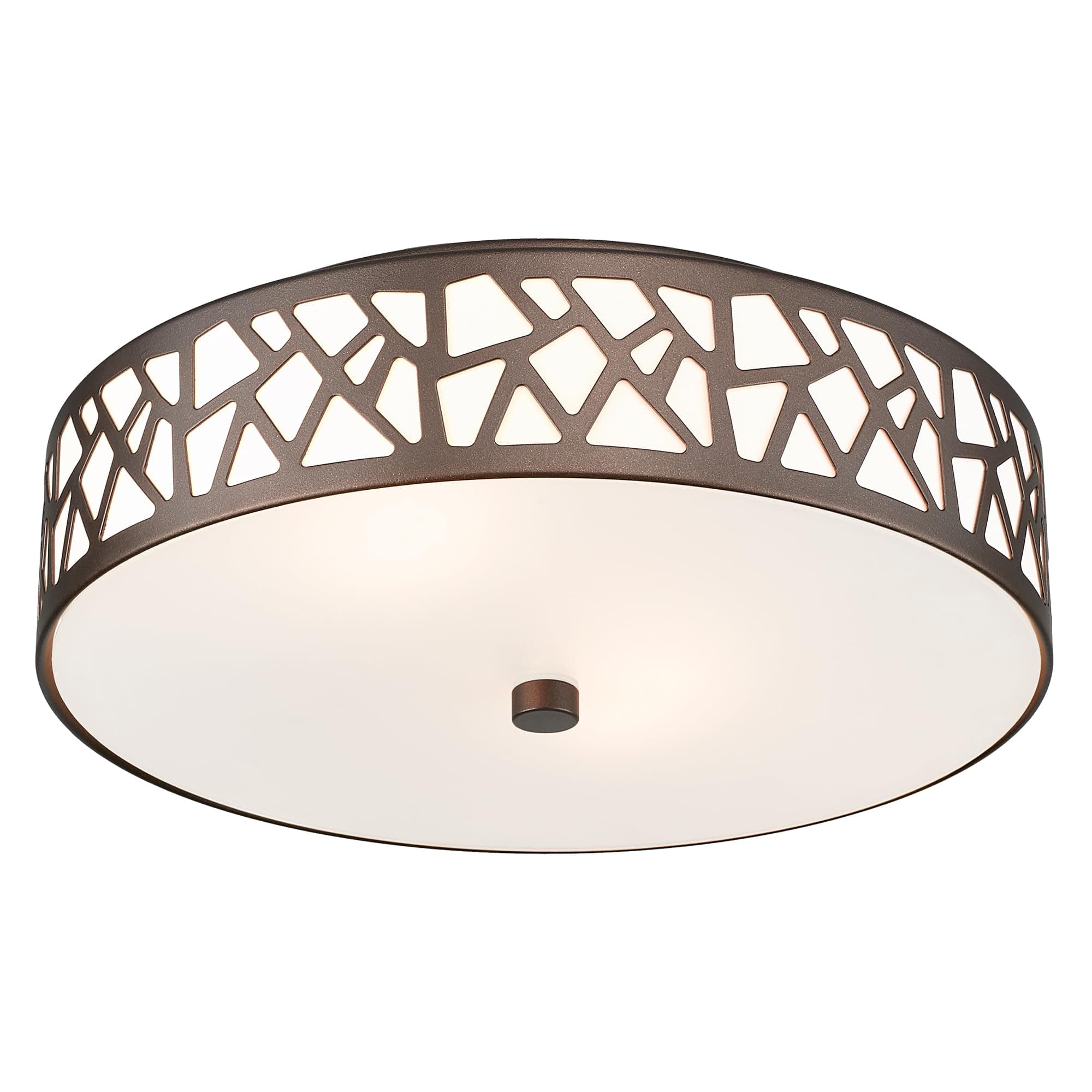 12 Inch Flush Mount Ceiling Light, 2 - Light Vintage Ceiling Lights Fixture with Frosted Glass Shade, Oil Rubbed Bronze Light Fixture for Hallway Corridor Kitchen Bathroom Bedroom Passway