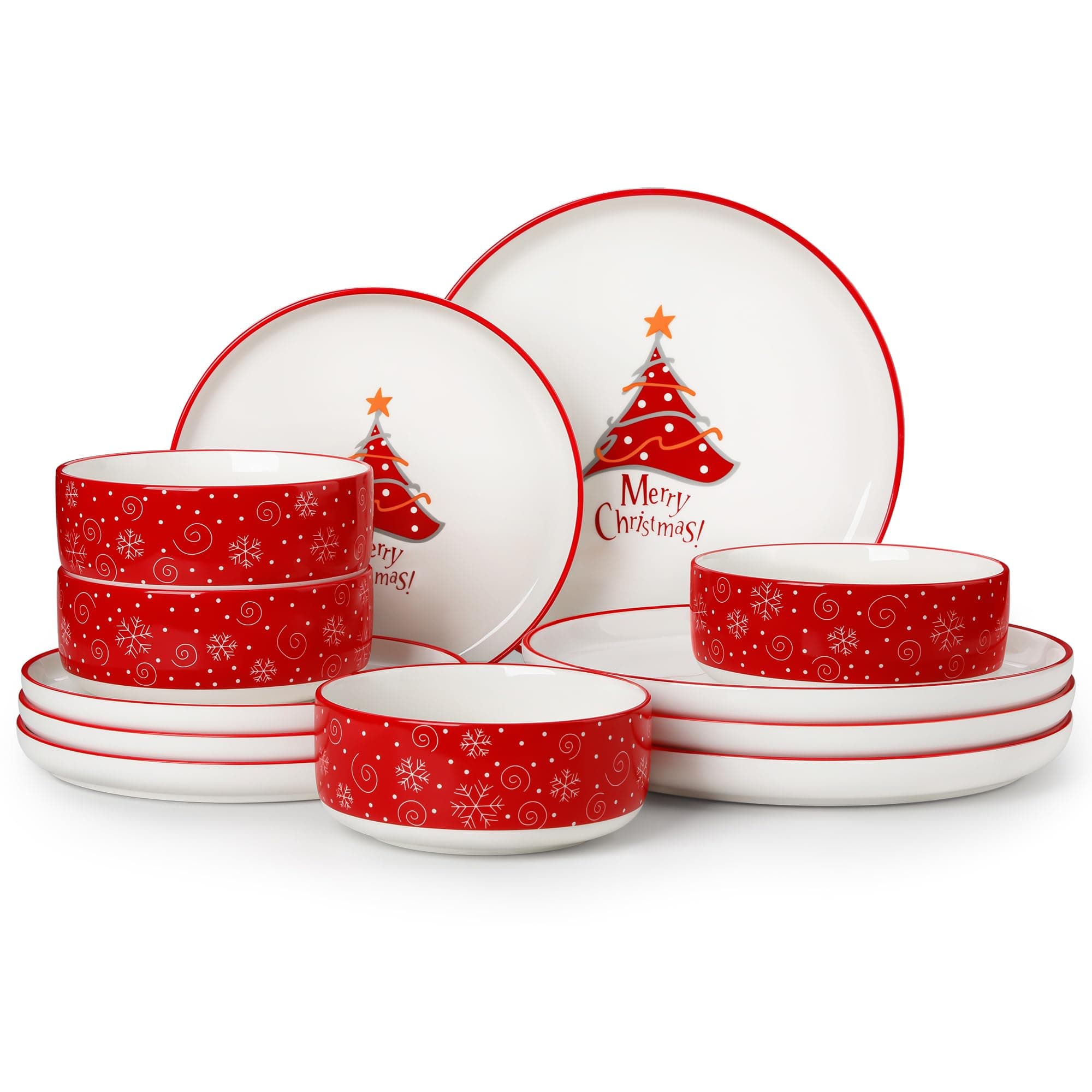 MALACASA Christmas Dinner Set