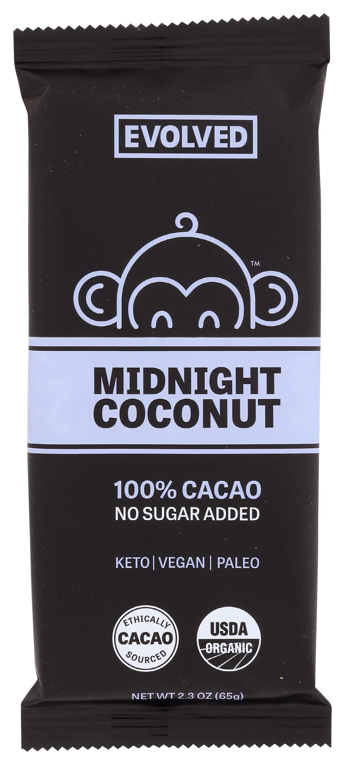 Evolved Midnight Coconut, No Sugar Added, Vegan, 2.3 Ounce (Pack of 8)